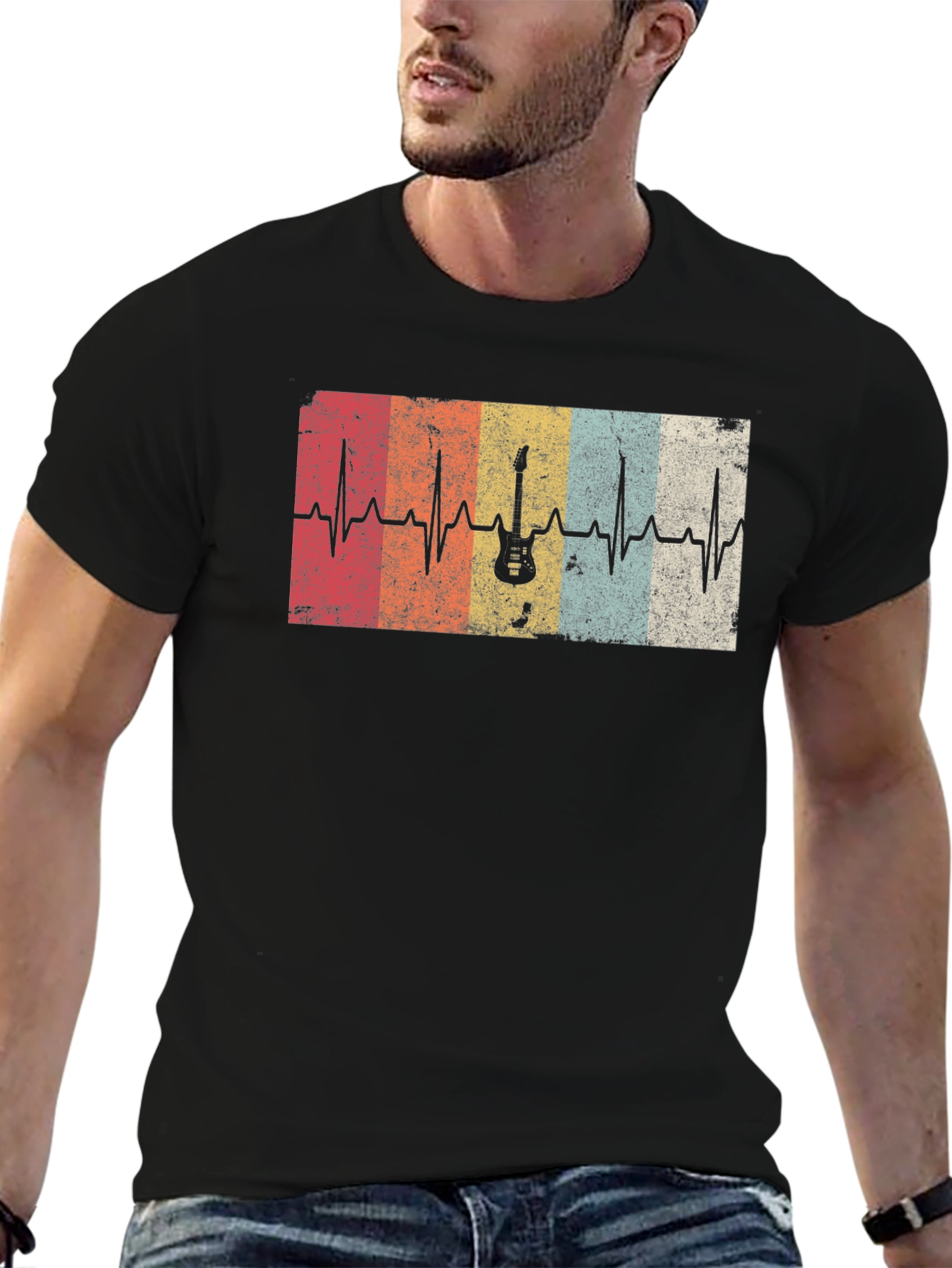 Guitar Heartbeat T-Shirt - Music Lover Tee