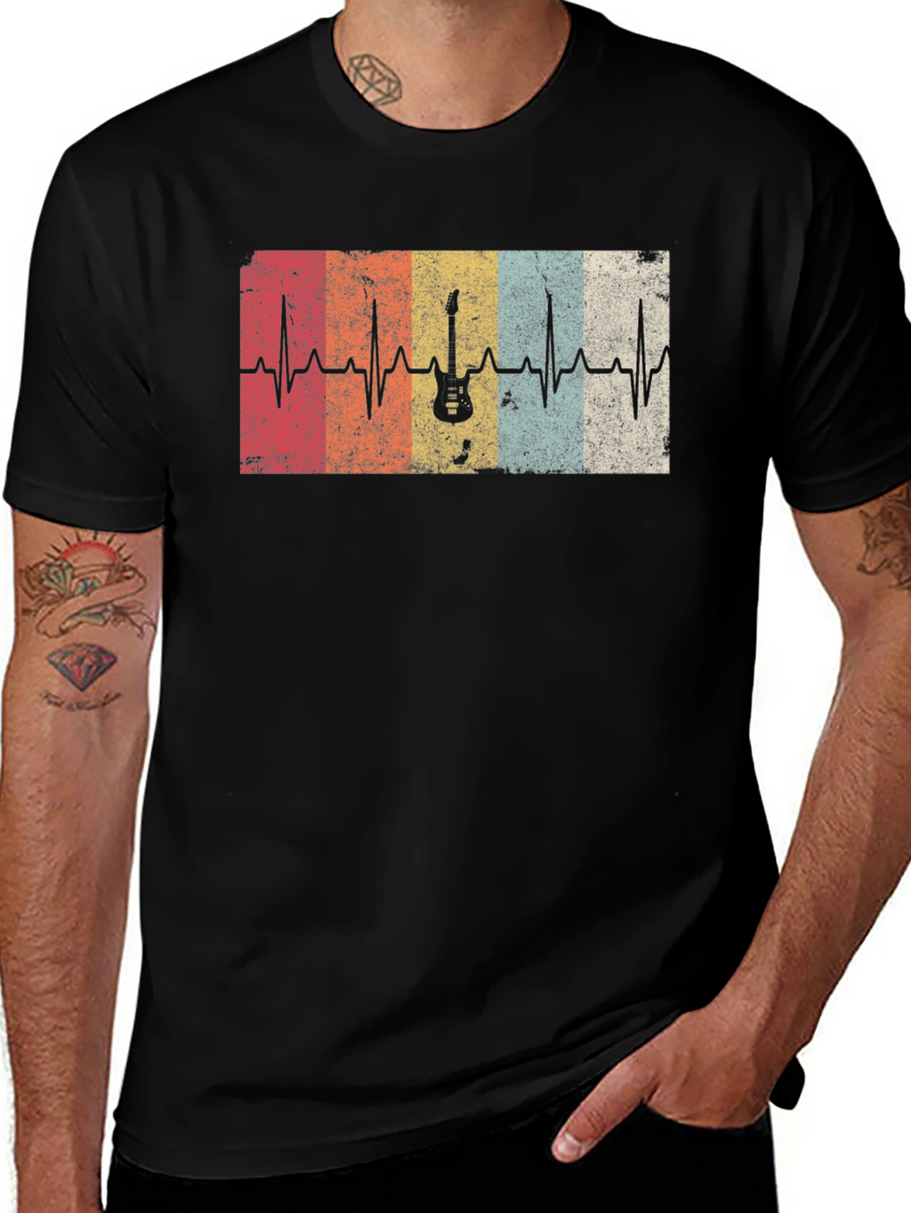 Guitar Heartbeat T-Shirt - Music Lover Tee