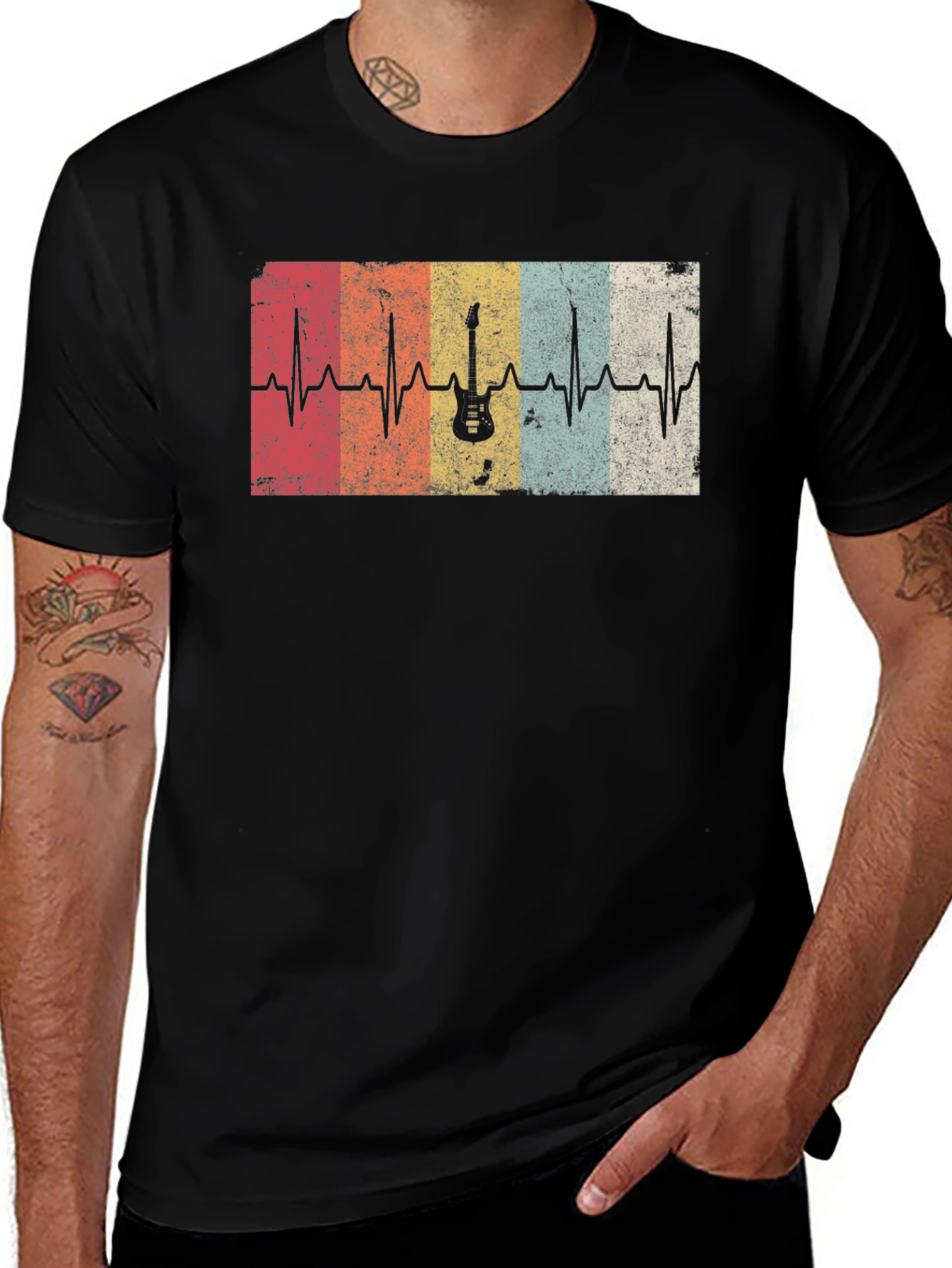 Guitar Heartbeat T-Shirt - Music Lover Tee
