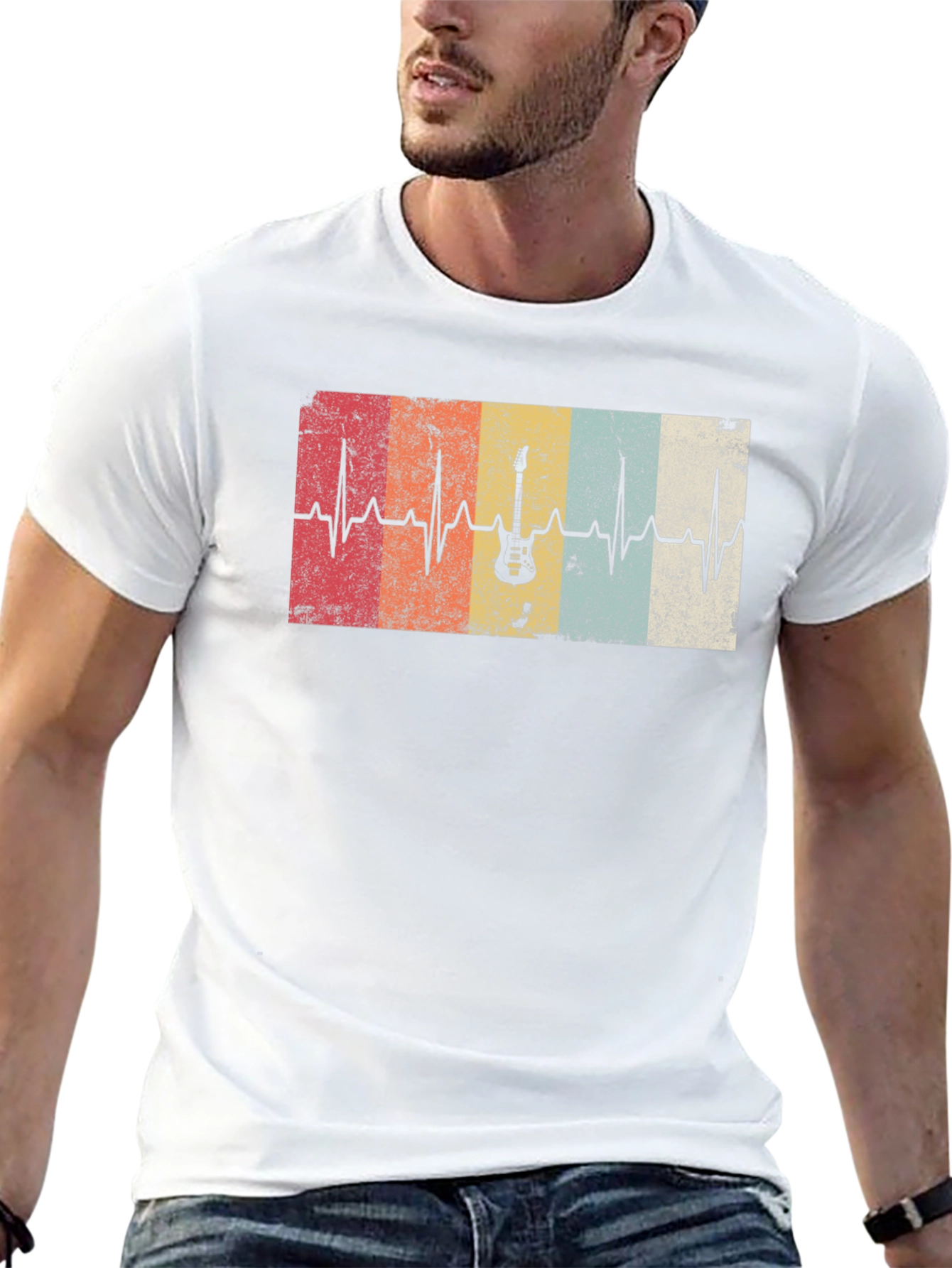 Guitar Heartbeat T-Shirt - Music Lover Tee