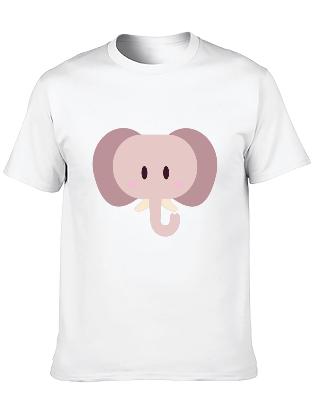 Cute Cartoon Elephant Graphic Tee - Black