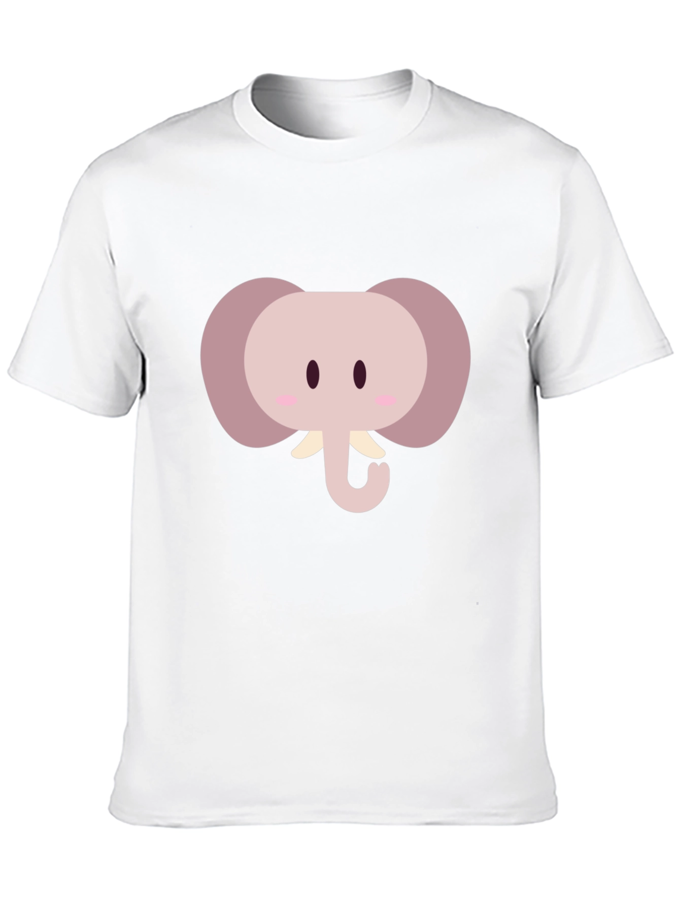 Cute Cartoon Elephant Graphic Tee - Black