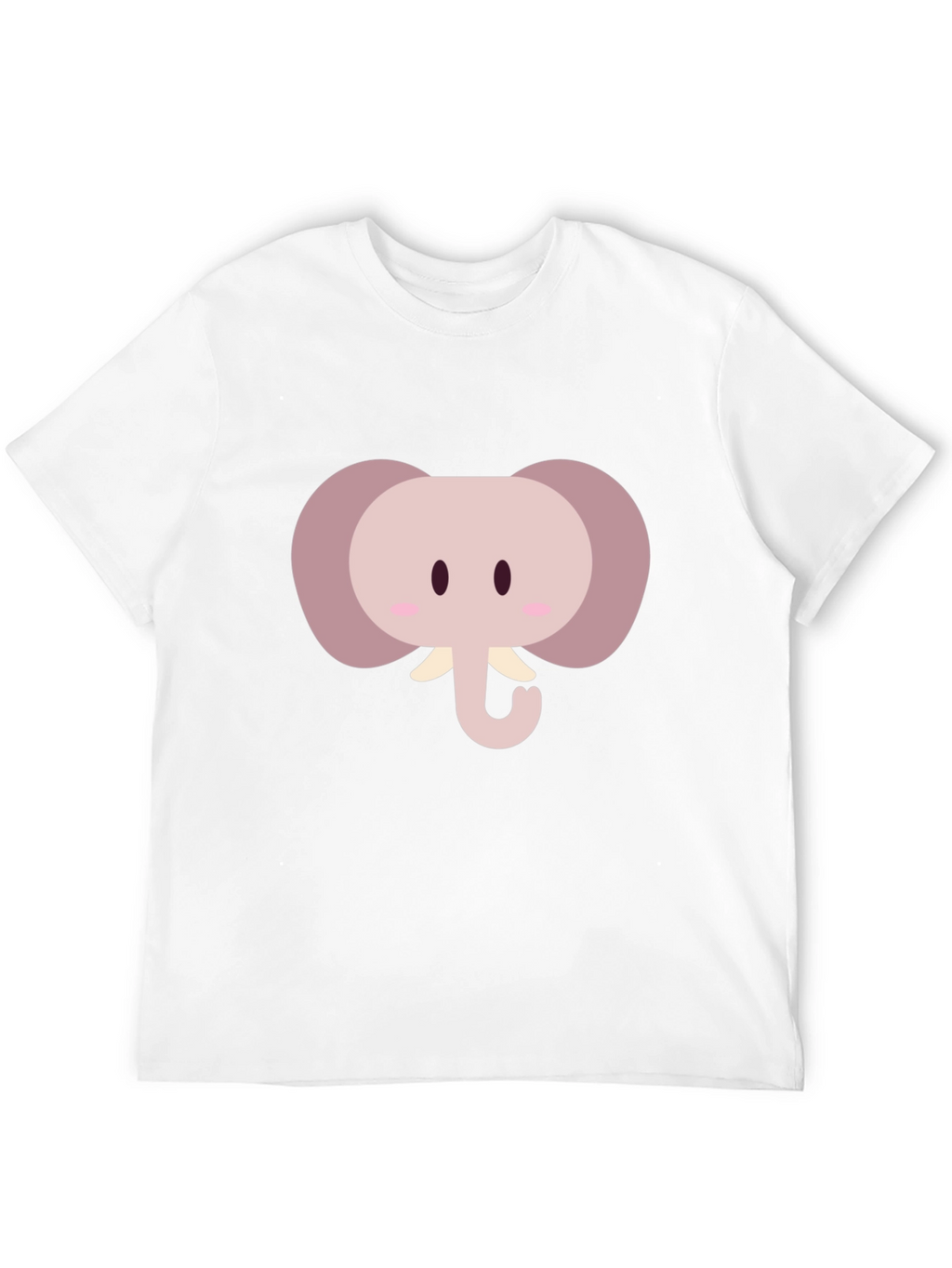 Cute Cartoon Elephant Graphic Tee - Black