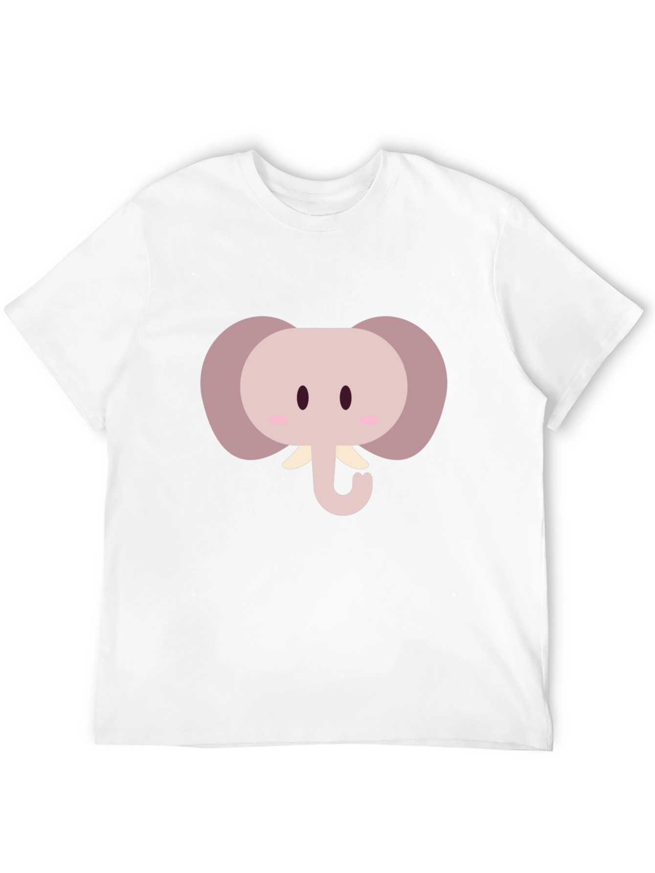 Cute Cartoon Elephant Graphic Tee - Black