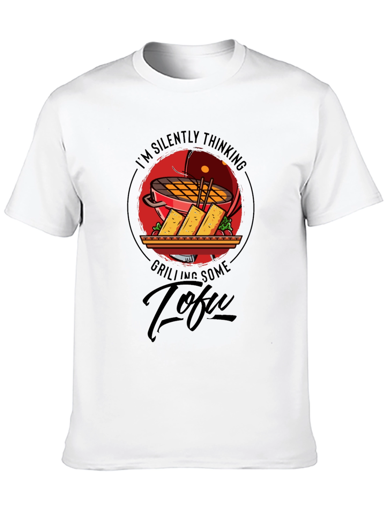 Grilling Tofu Graphic T-Shirt - Vegan BBQ Humor