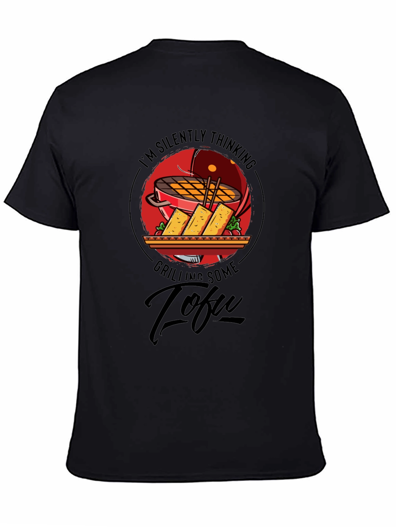 Grilling Tofu Graphic T-Shirt - Vegan BBQ Humor