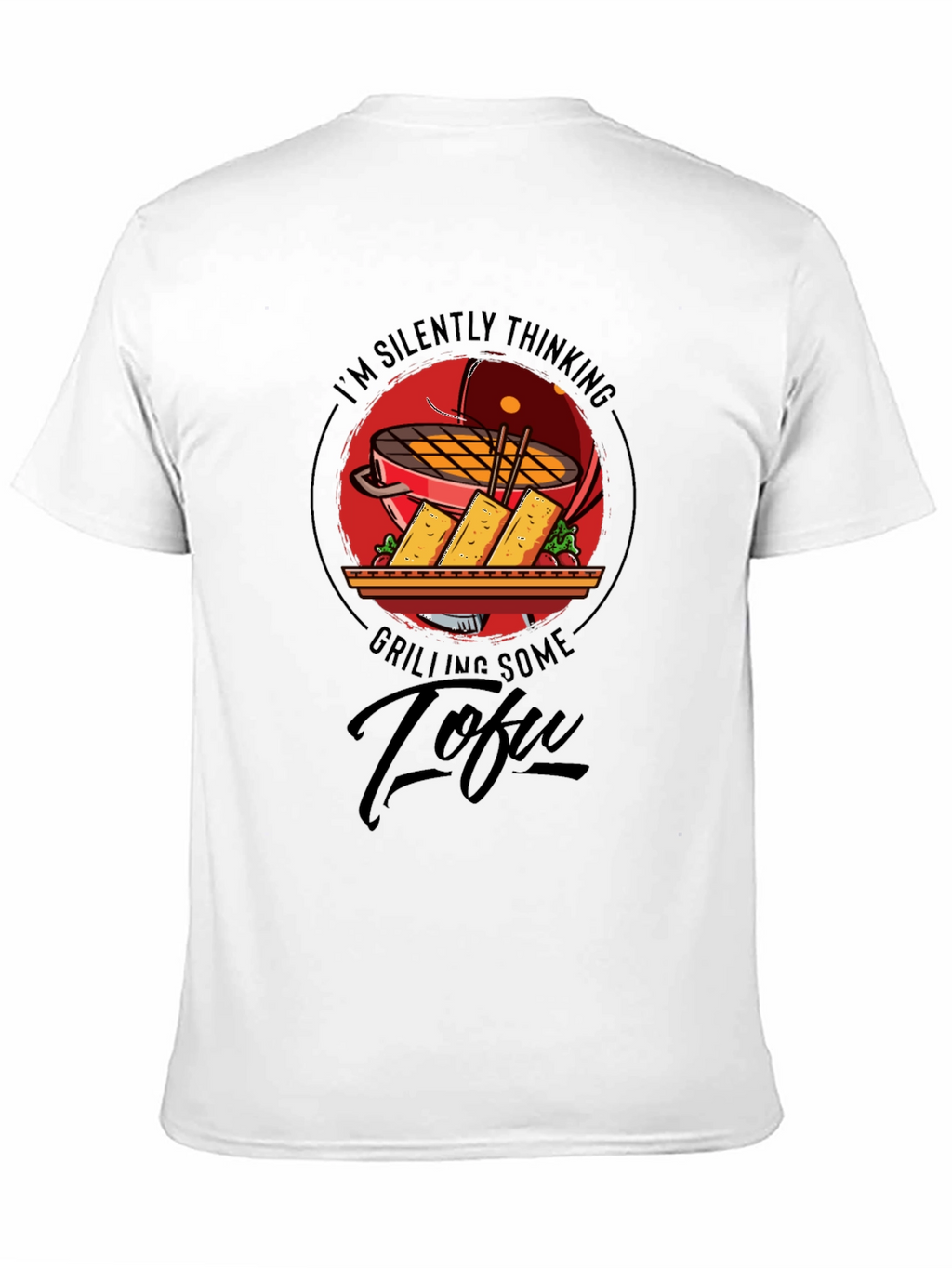 Grilling Tofu Graphic T-Shirt - Vegan BBQ Humor
