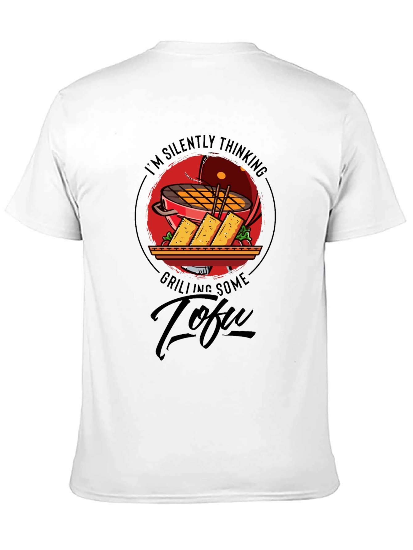 Grilling Tofu Graphic T-Shirt - Vegan BBQ Humor