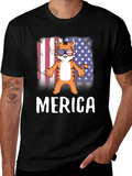 Patriotic Tiger Graphic T-Shirt - Merica Pride