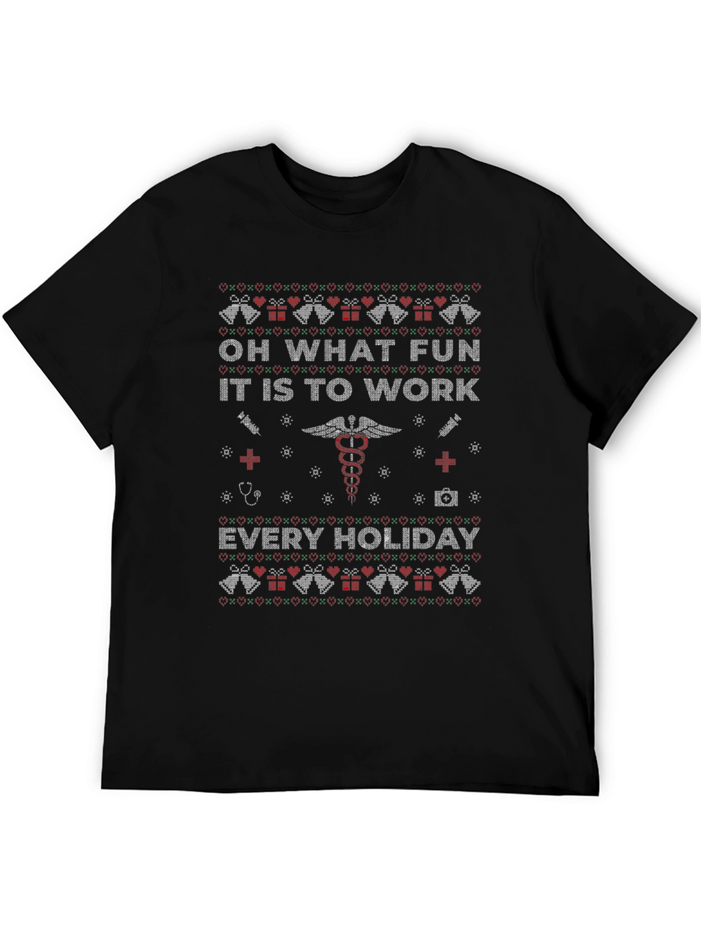 Funny Nurse Holiday Work Ugly Christmas T-Shirt