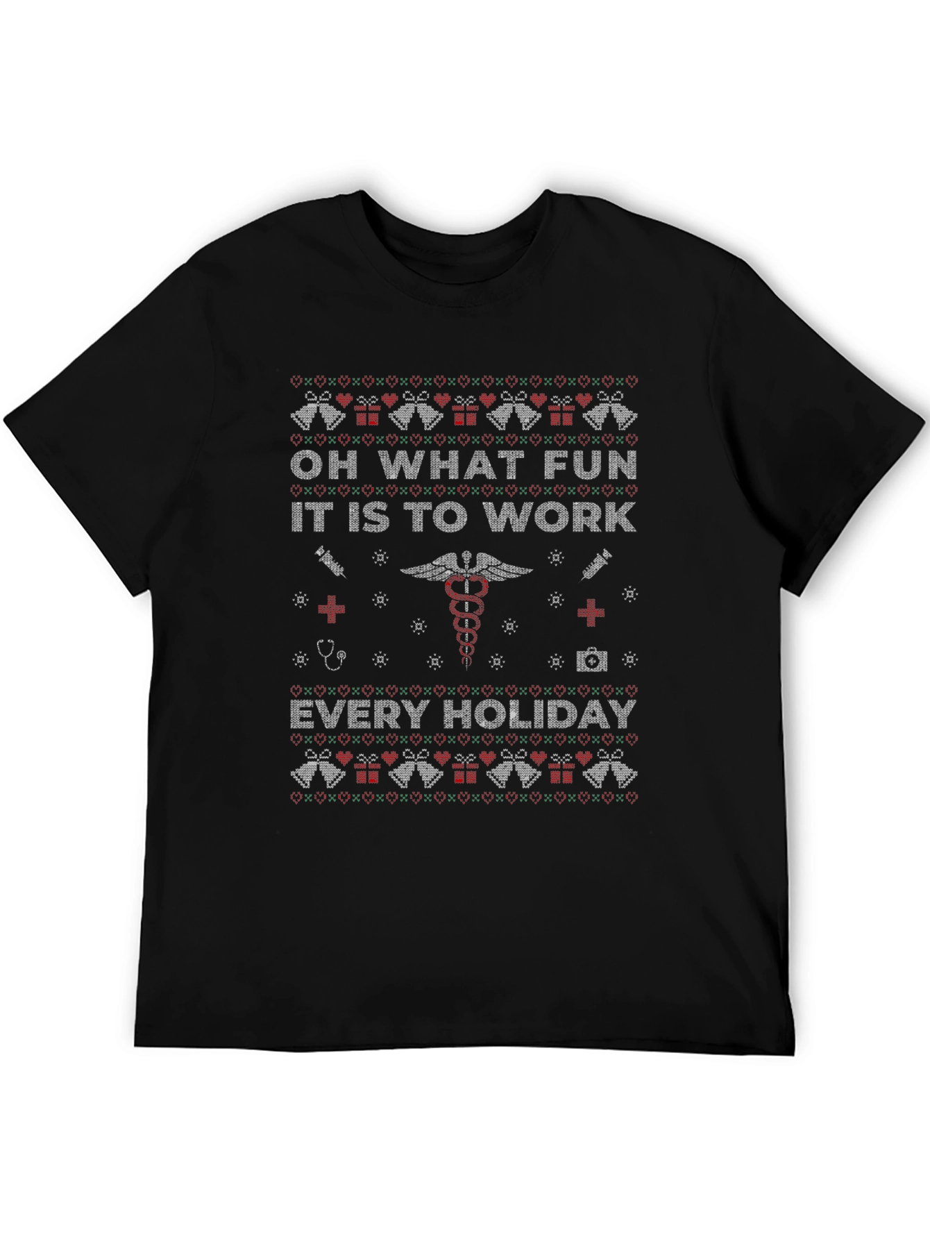 Funny Nurse Holiday Work Ugly Christmas T-Shirt