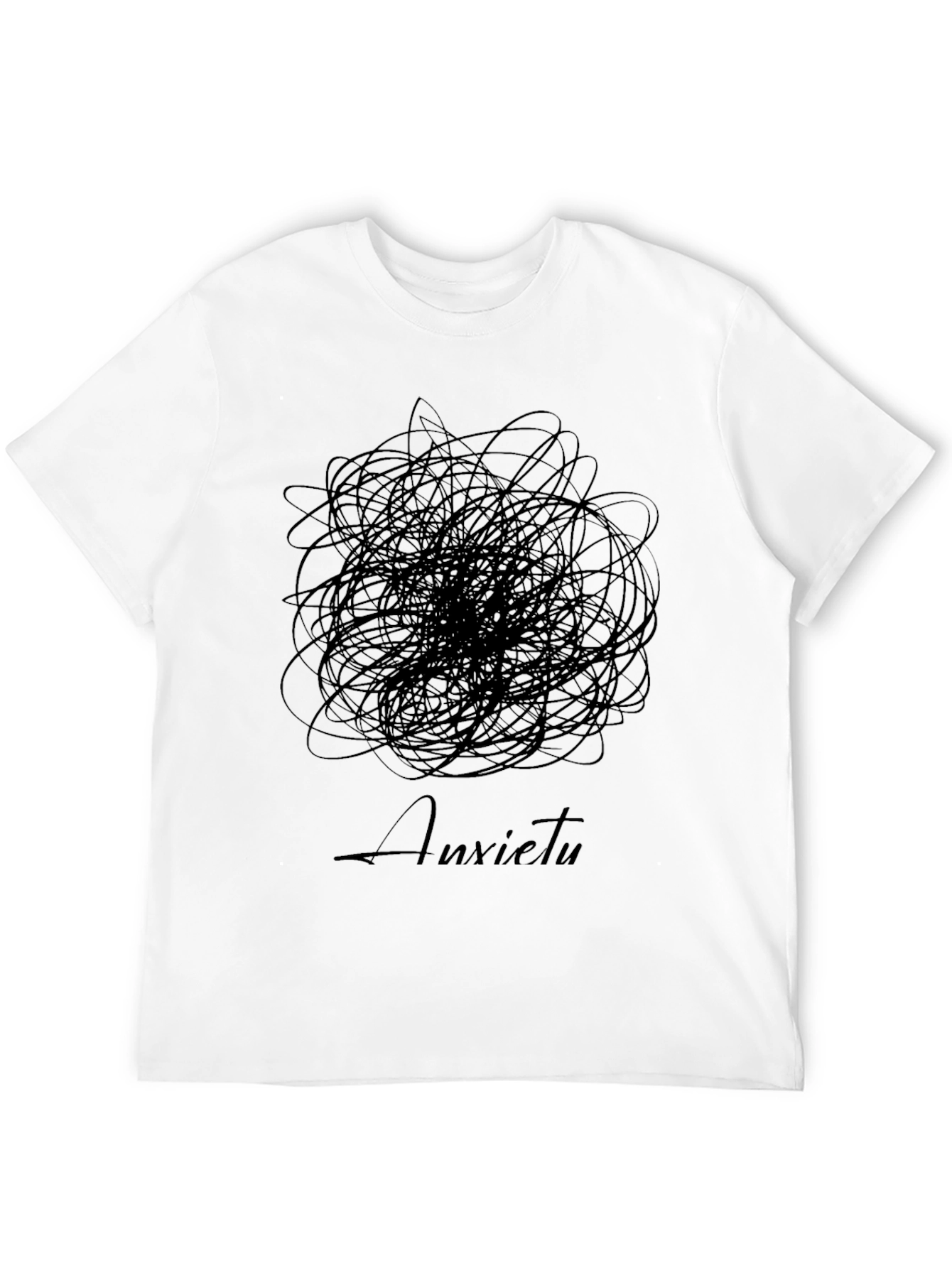 Anxiety Scribble Graphic Tee - Black