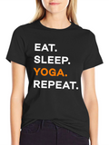 Eat Sleep Yoga Repeat T-Shirt - Soft Cotton Blend
