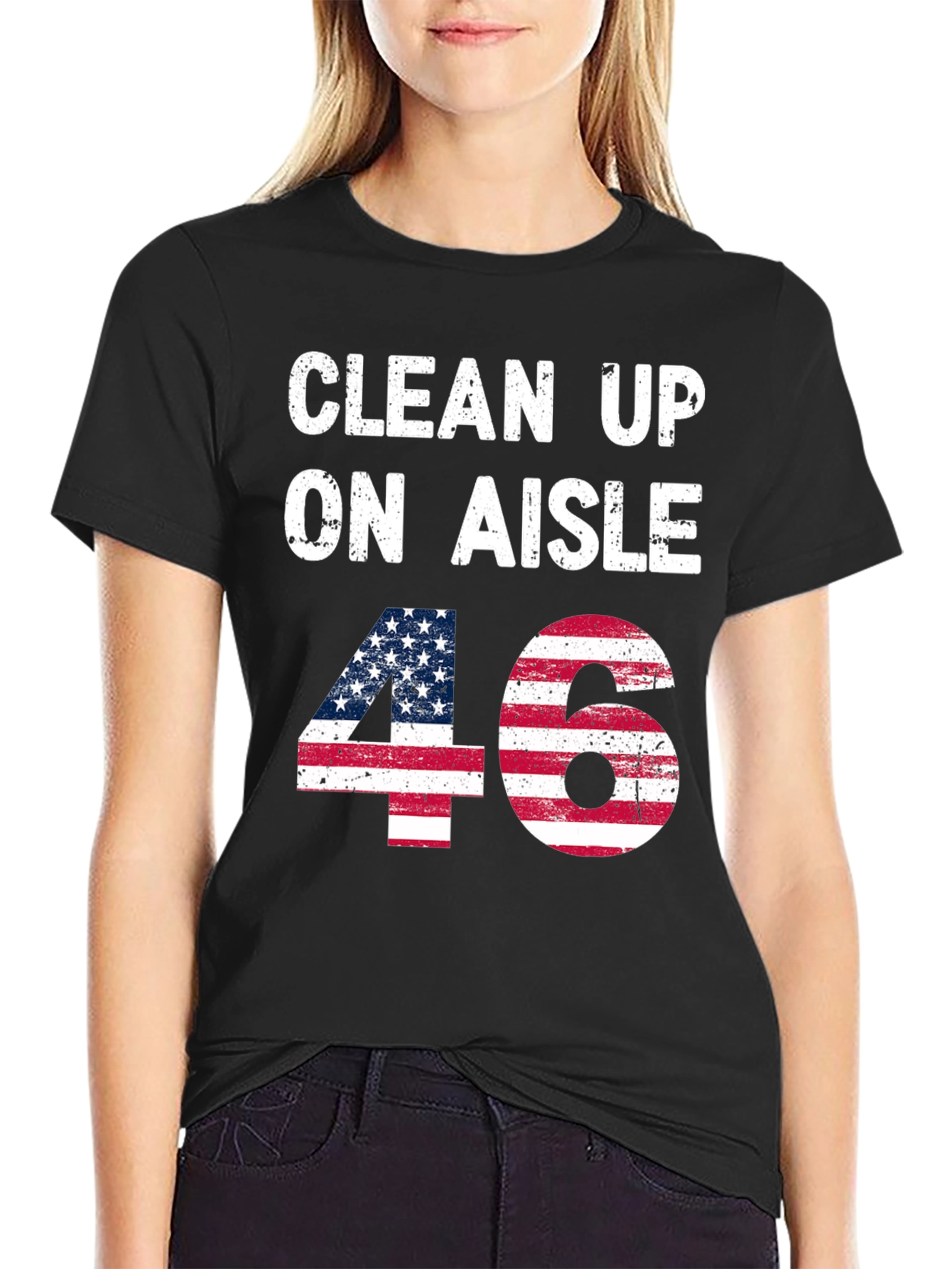 Clean Up On Aisle 46 American Flag Tee