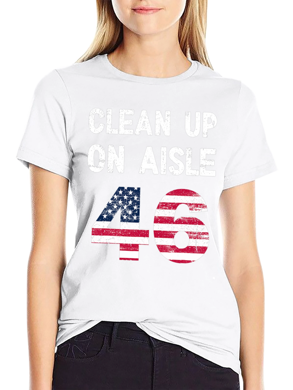 Clean Up On Aisle 46 American Flag Tee