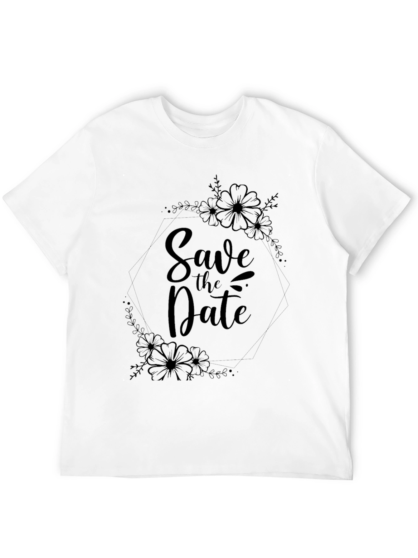 Elegant Save the Date Floral T-Shirt