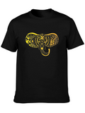Black T-Shirt with Gold Elephant Design