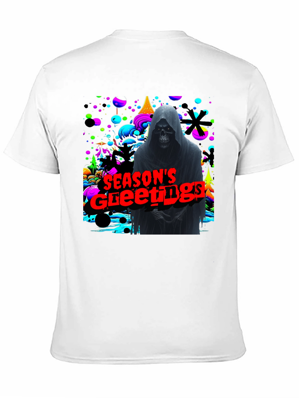Grim Reaper Seasons Greetings Graphic T-Shirt