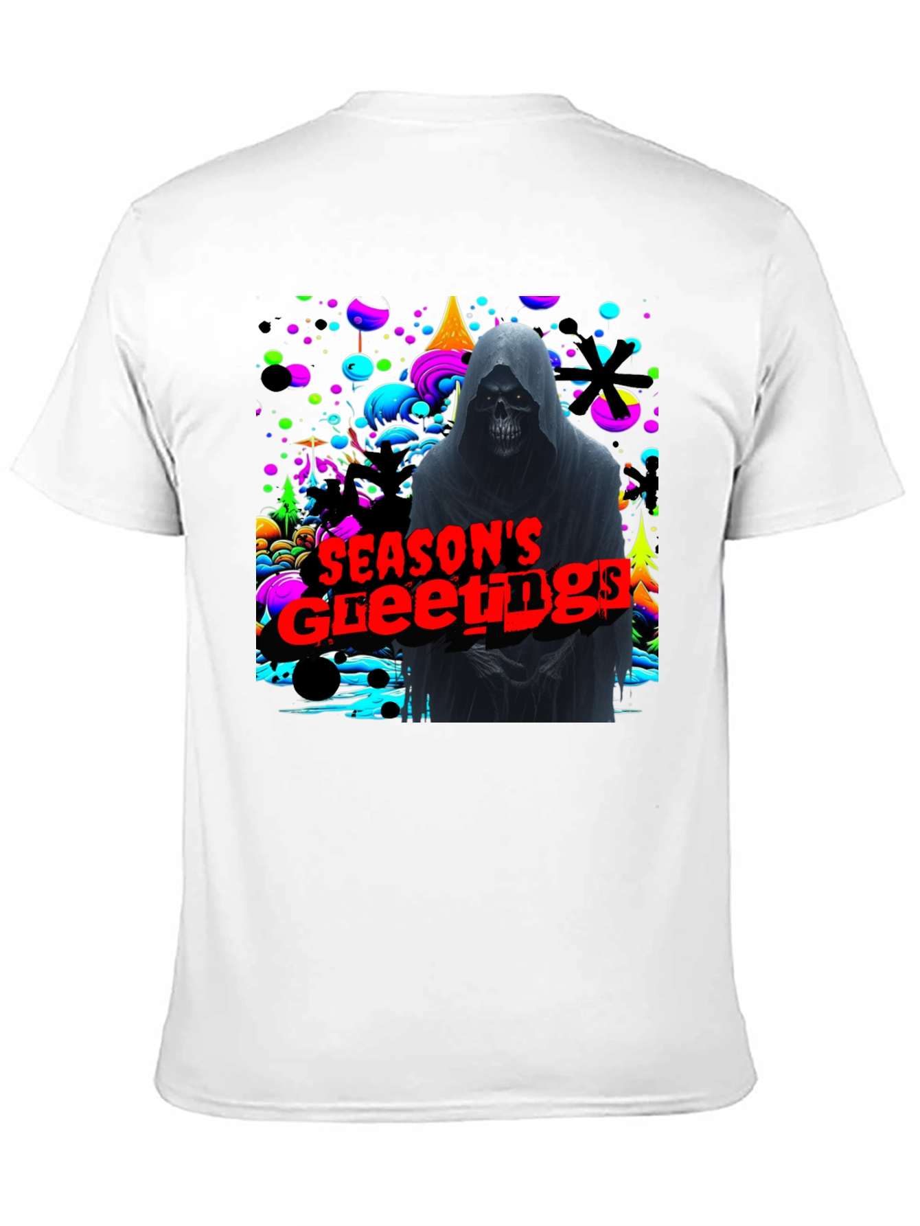 Grim Reaper Seasons Greetings Graphic T-Shirt