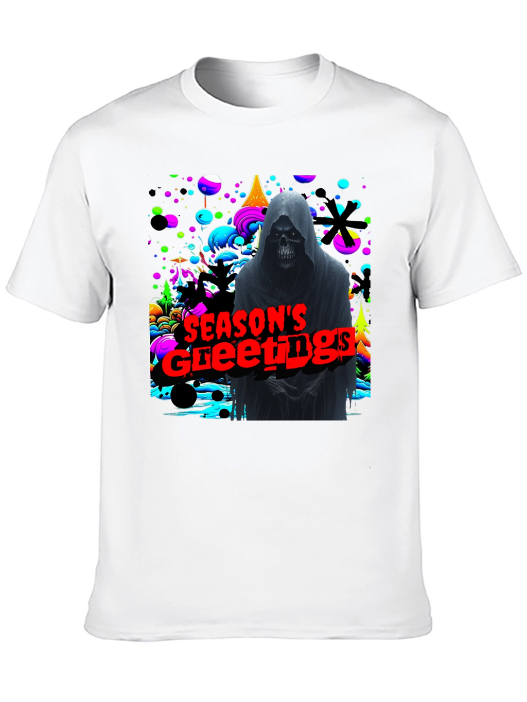 Grim Reaper Seasons Greetings Graphic T-Shirt