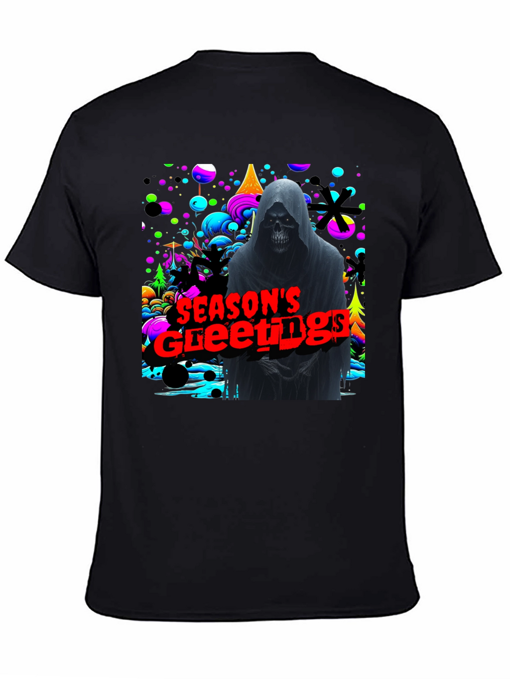 Grim Reaper Seasons Greetings Graphic T-Shirt
