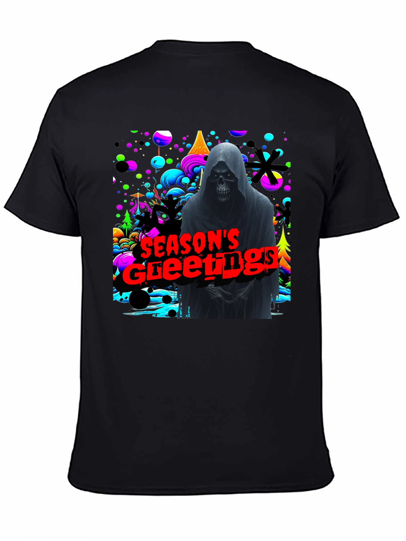 Grim Reaper Seasons Greetings Graphic T-Shirt
