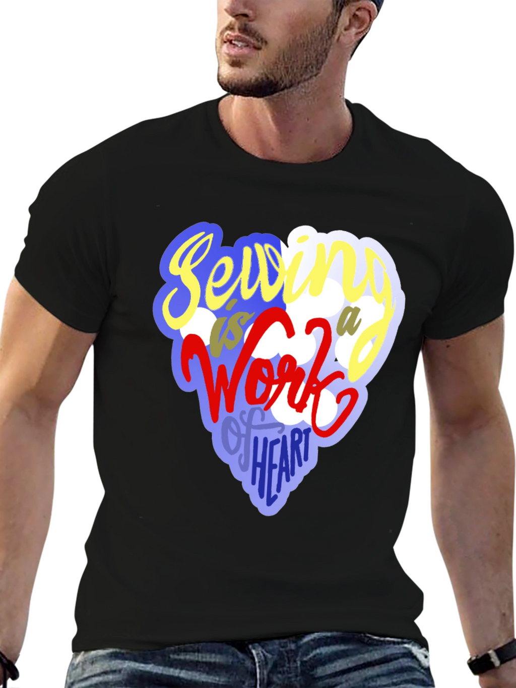 Sewing Heart T-Shirt - Unique Crafting Design