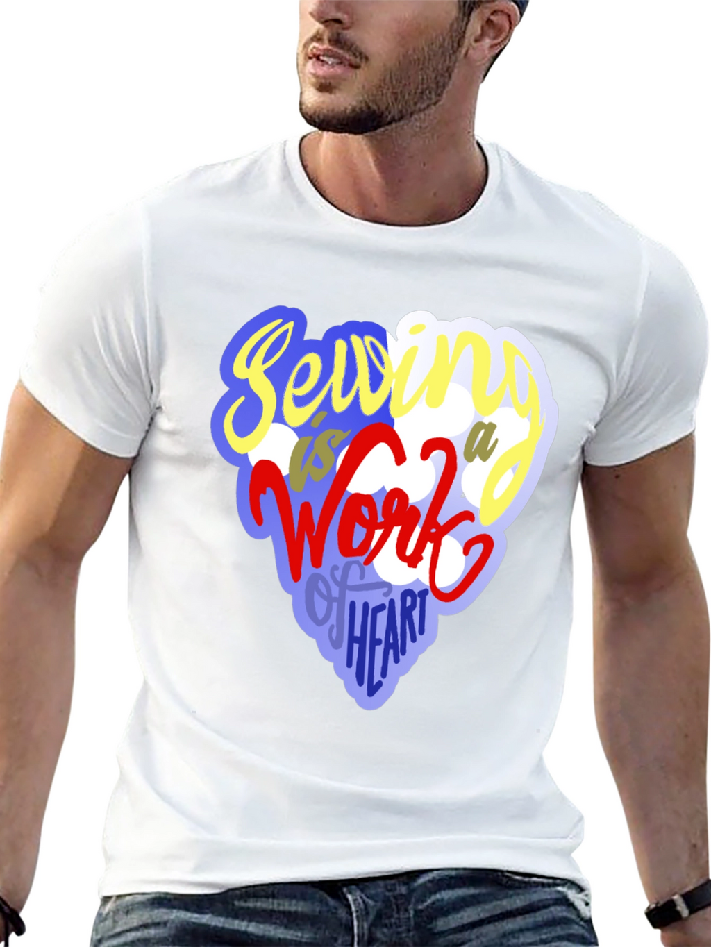 Sewing Heart T-Shirt - Unique Crafting Design