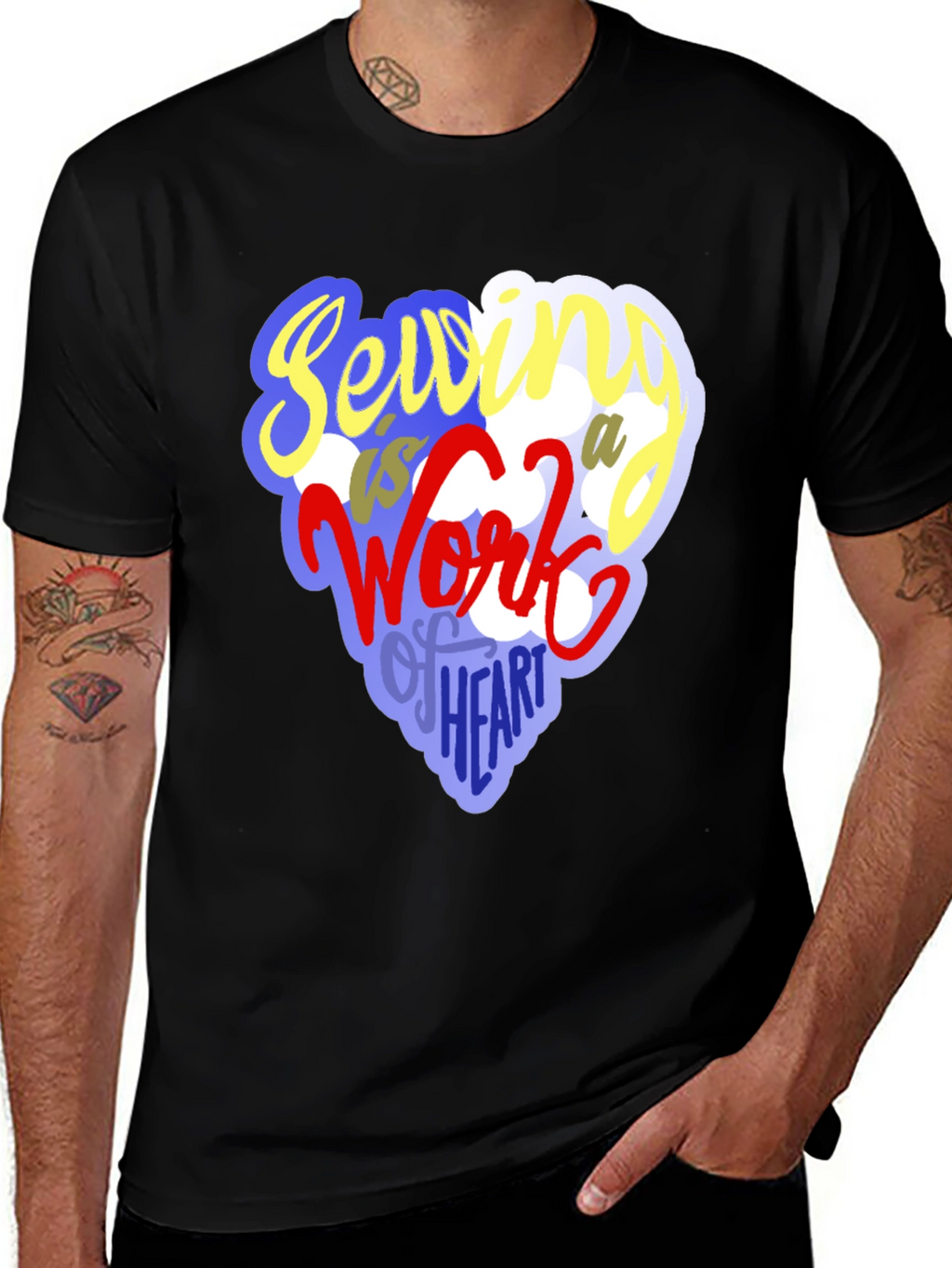 Sewing Heart T-Shirt - Unique Crafting Design