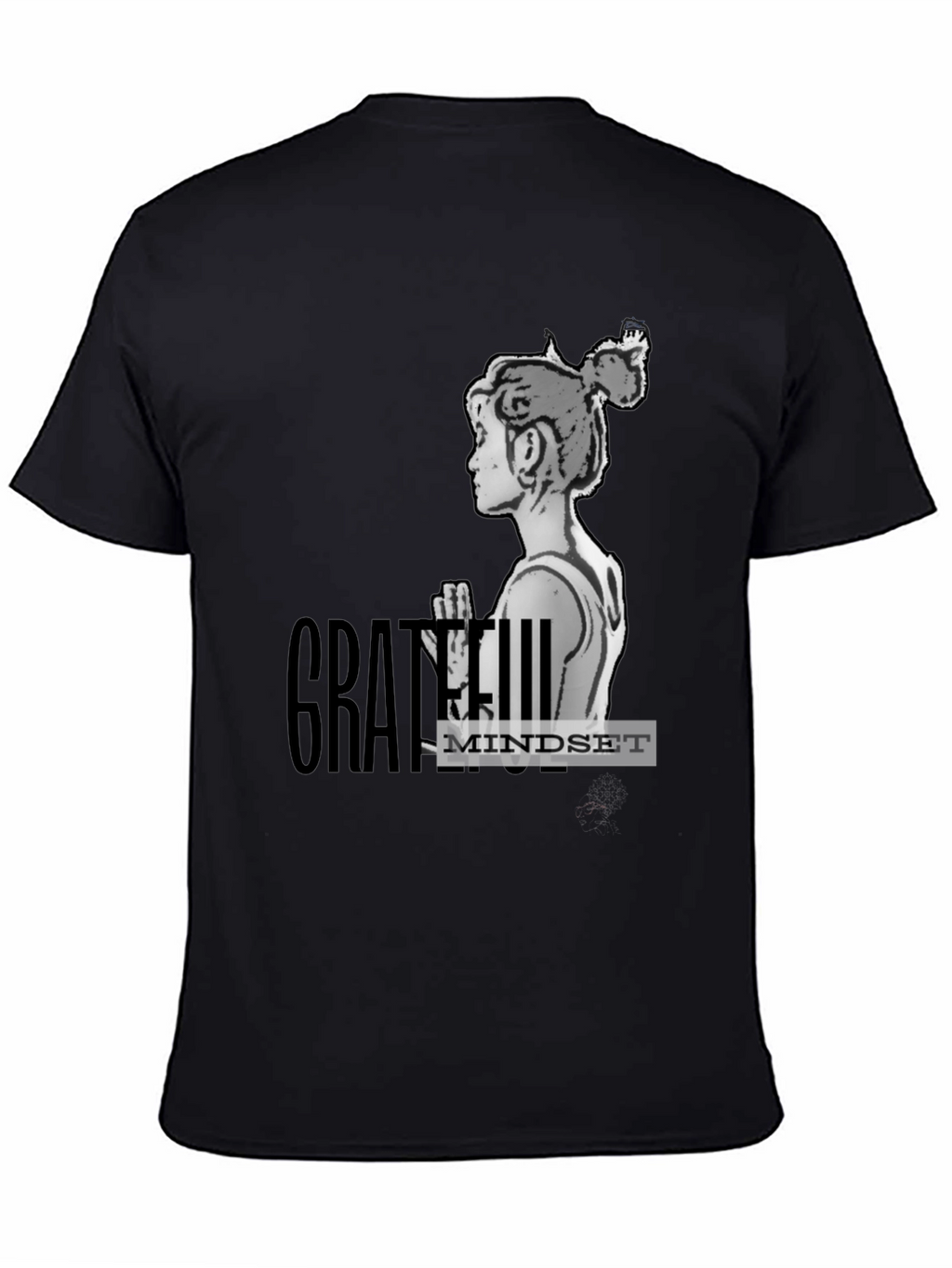 Grateful Mindset Graphic T-Shirt - Black