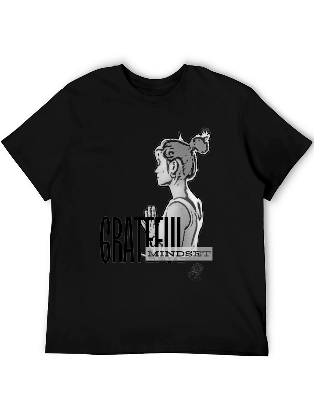 Grateful Mindset Graphic T-Shirt - Black