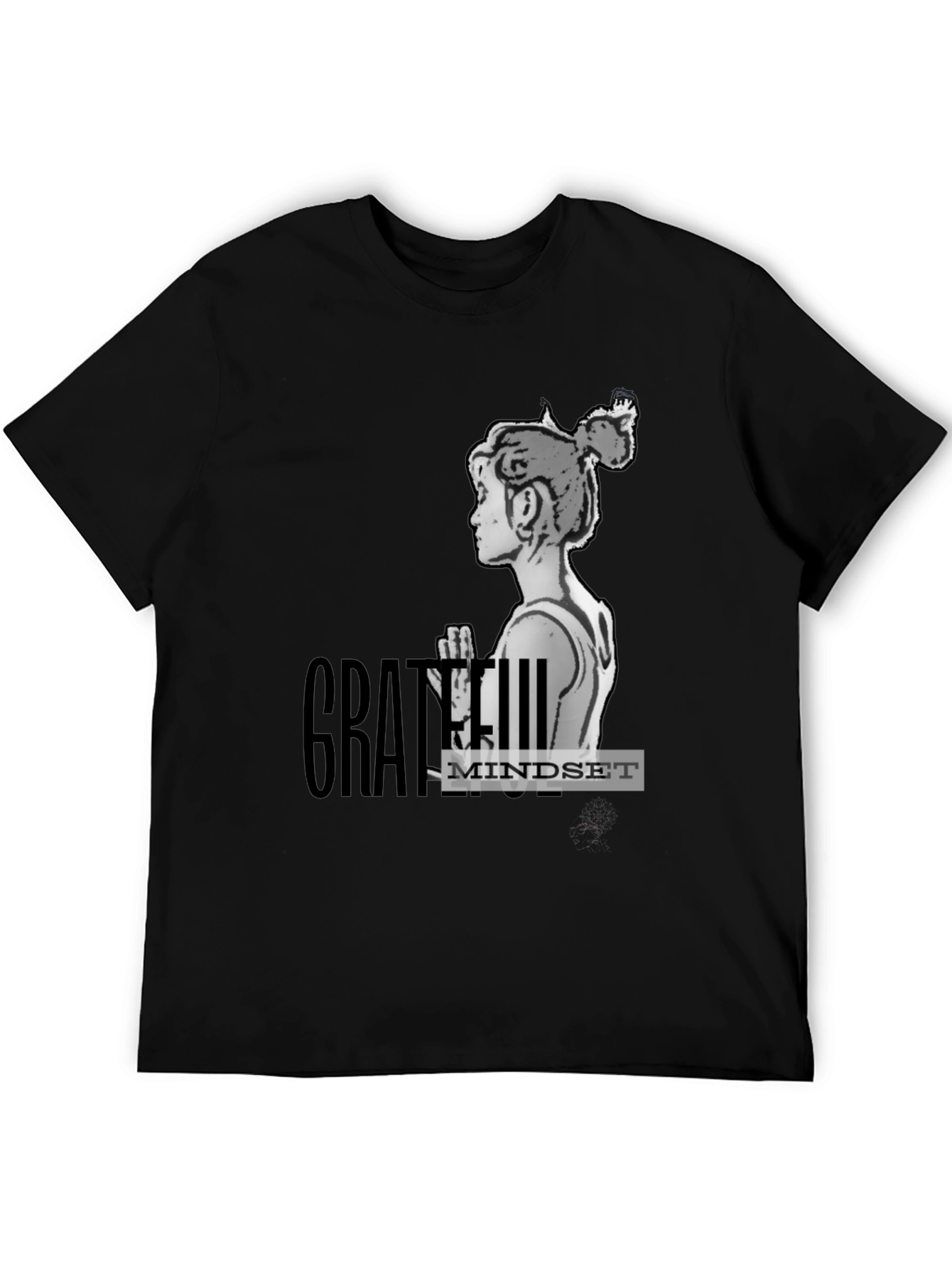 Grateful Mindset Graphic T-Shirt - Black
