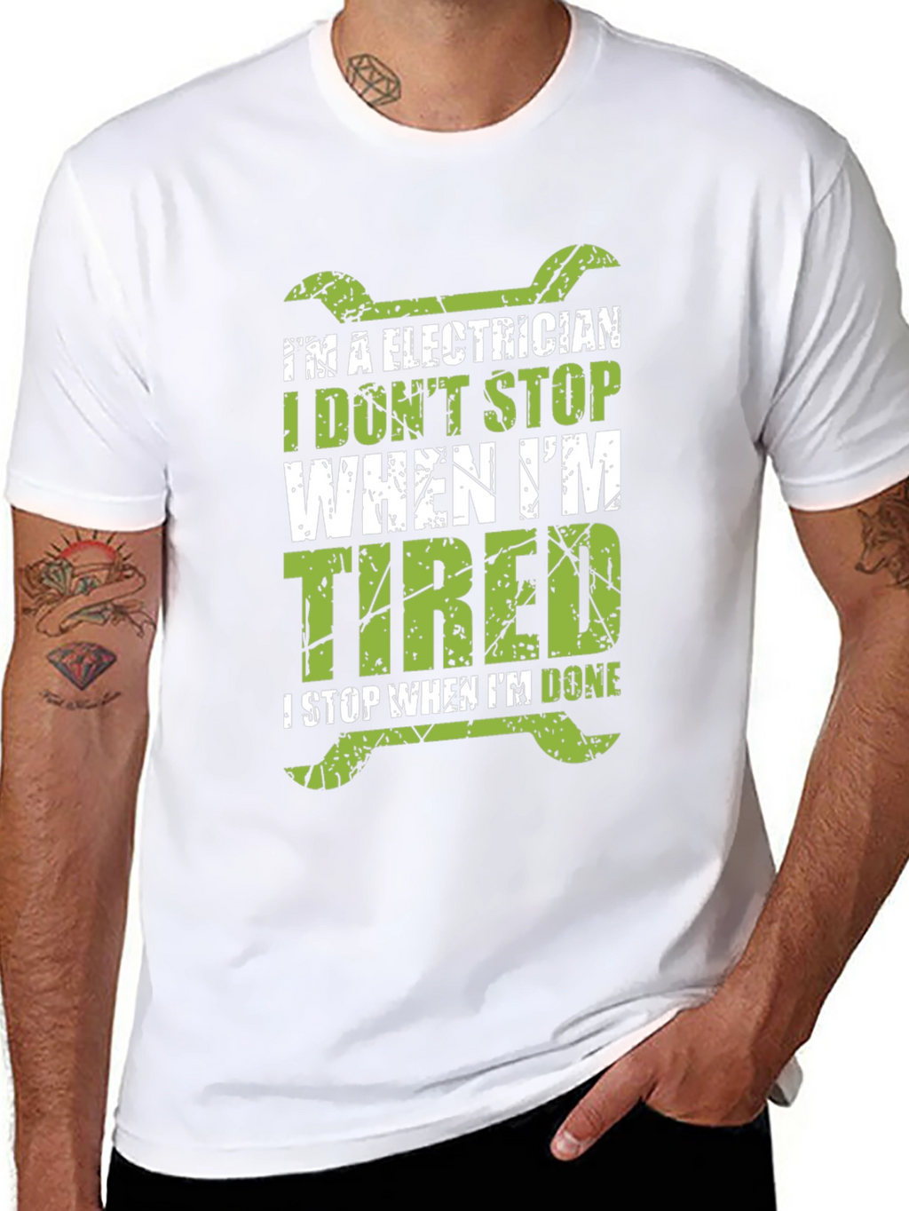 Electrician T-Shirt - I Dont Stop When Im Tired