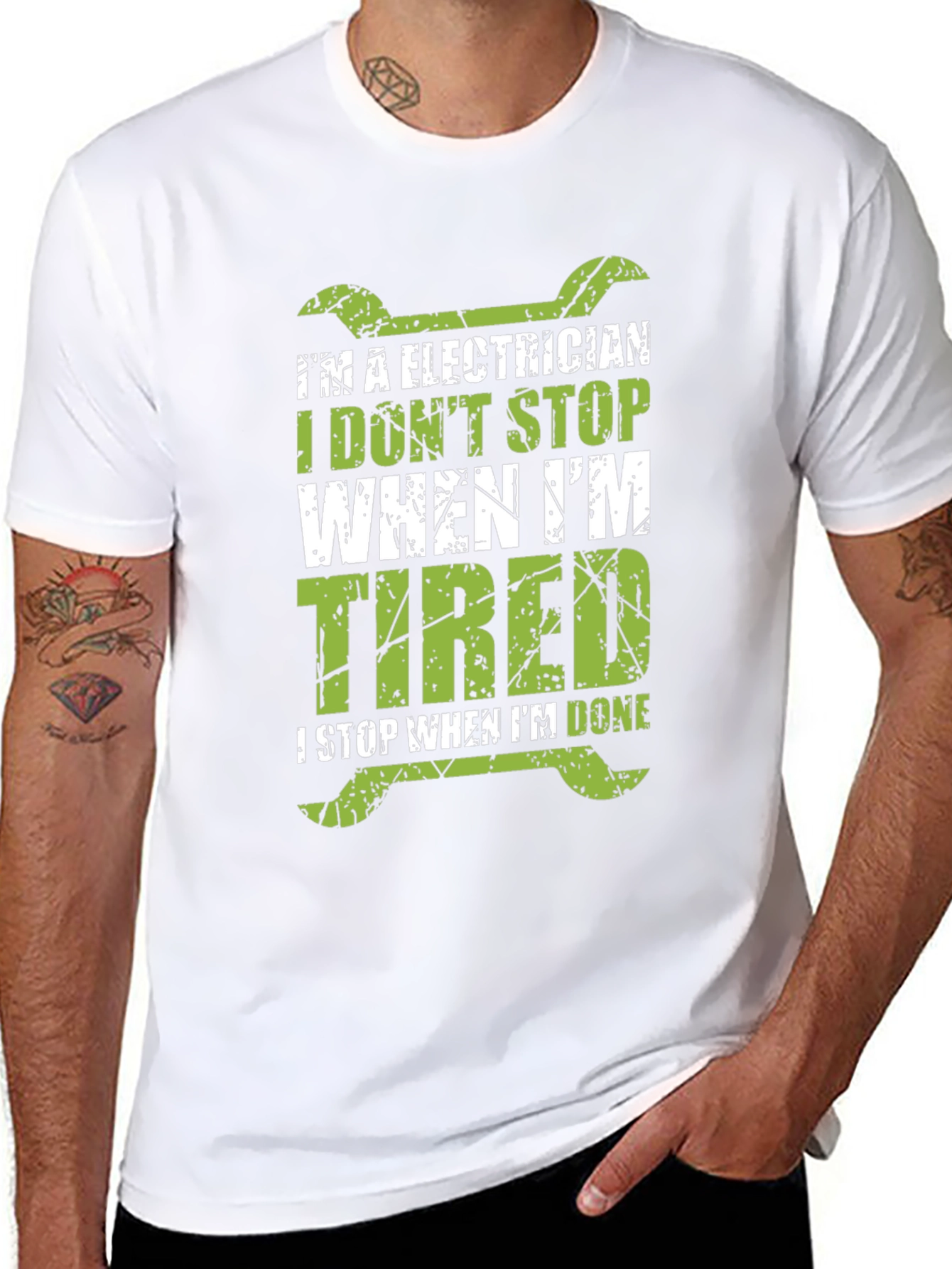 Electrician T-Shirt - I Dont Stop When Im Tired