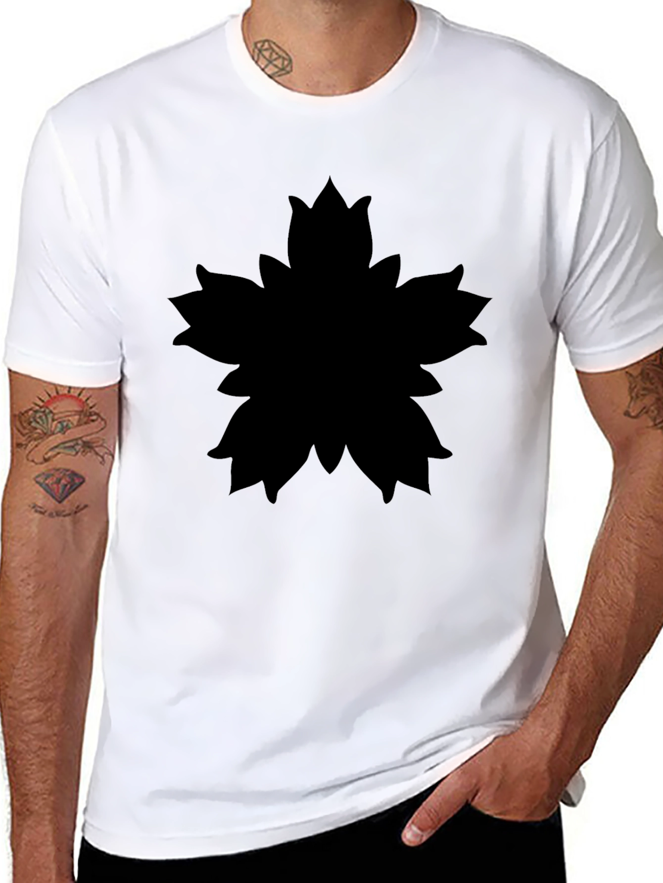 Black Sakura Blossom Graphic T-Shirt - Stylish Comfort