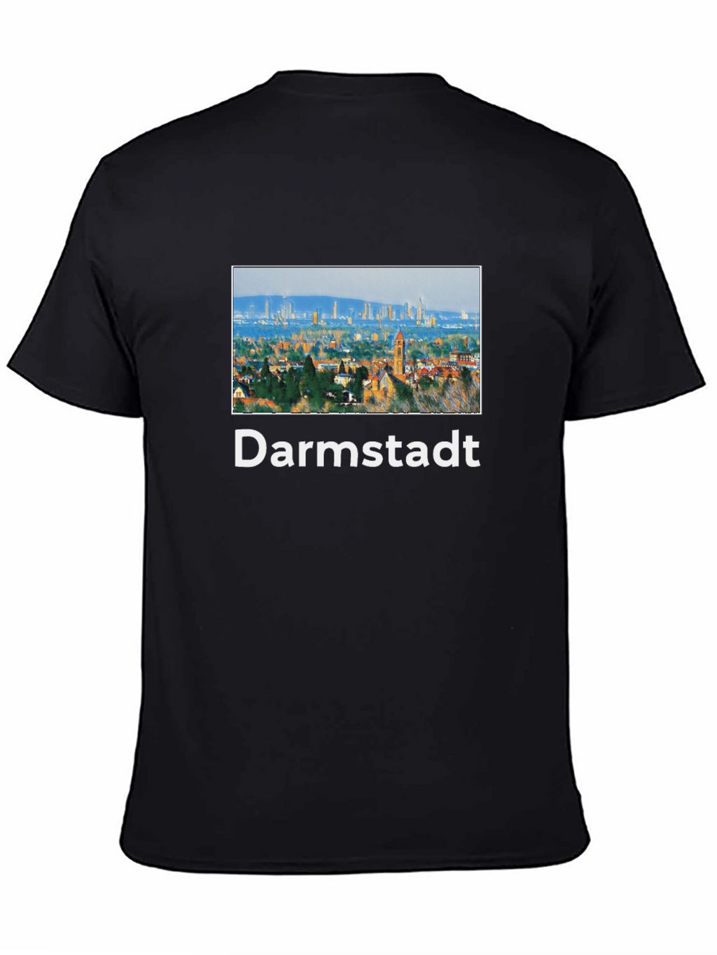 Darmstadt Skyline Black T-Shirt