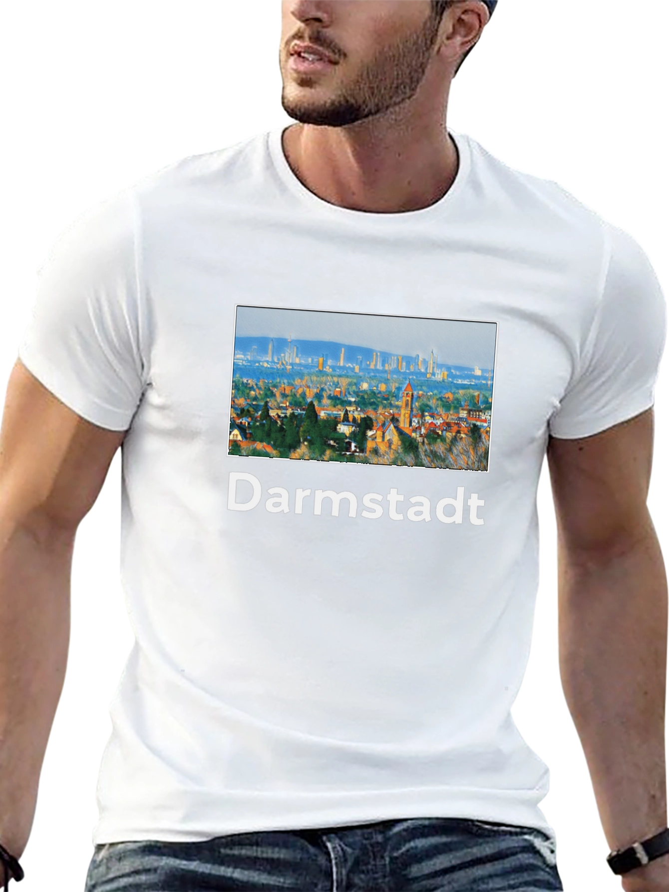 Darmstadt Skyline Black T-Shirt
