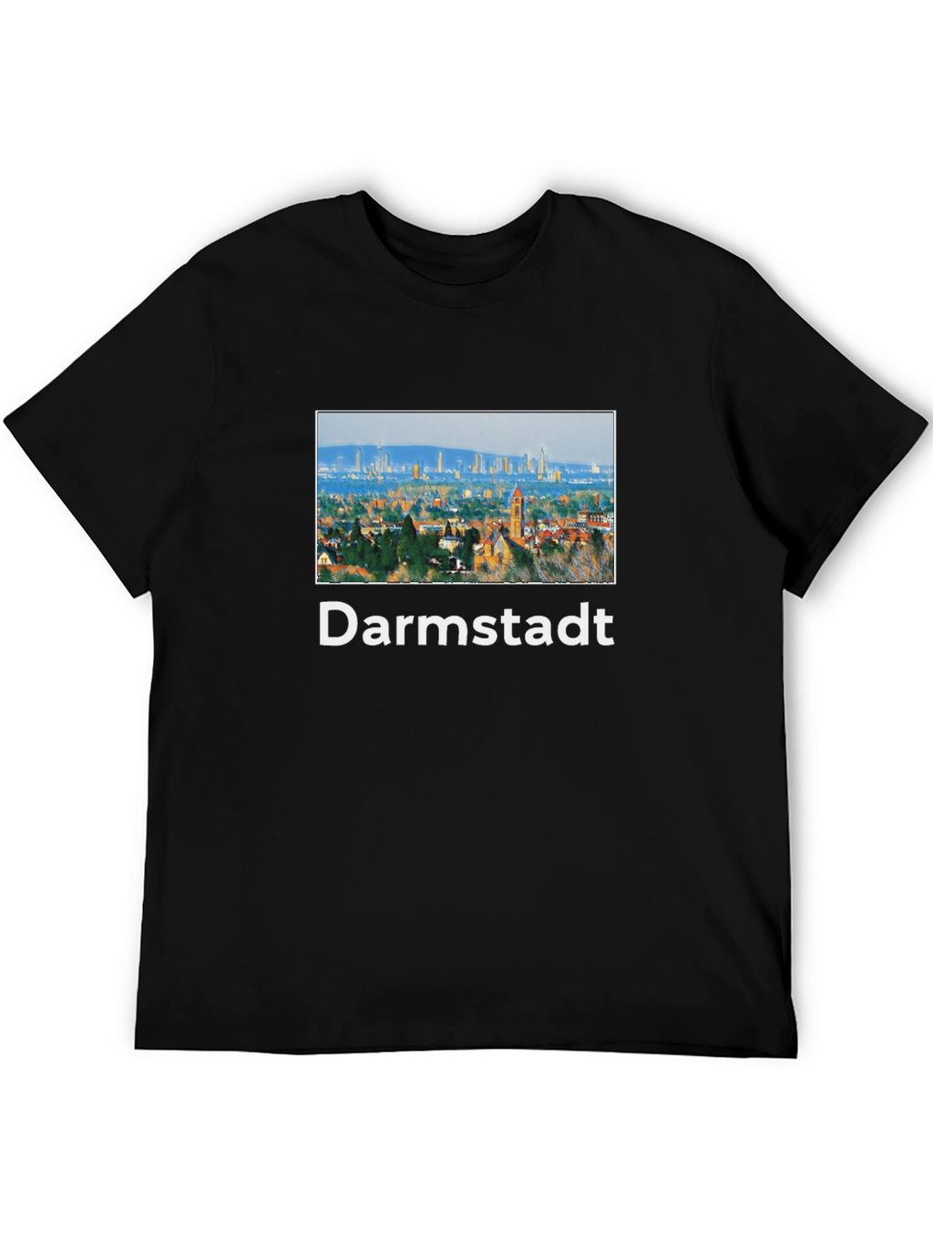 Darmstadt Skyline Black T-Shirt