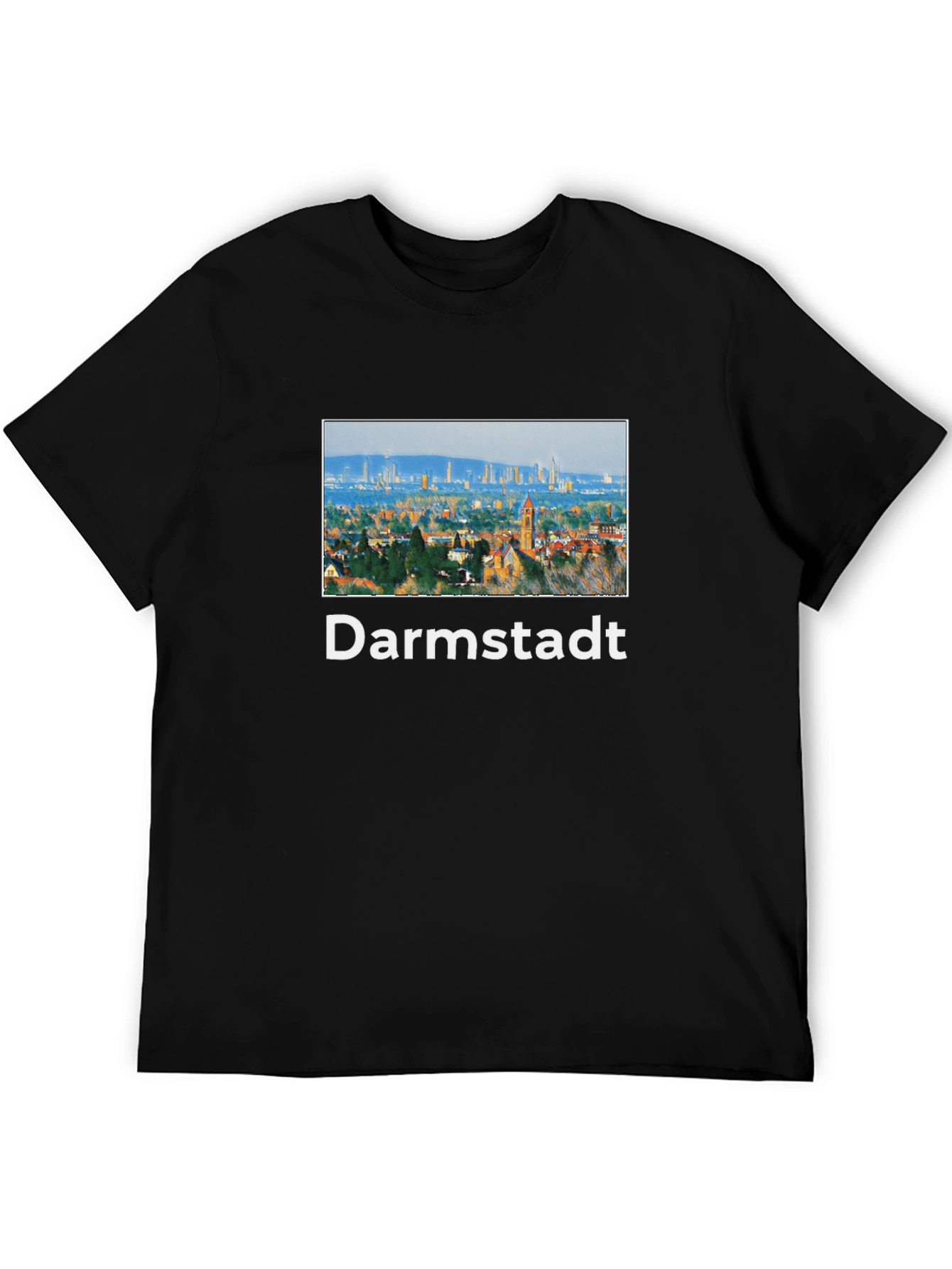 Darmstadt Skyline Black T-Shirt