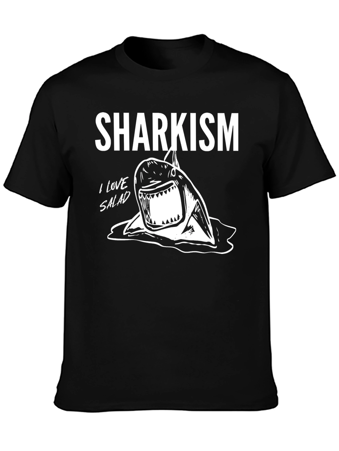 Sharkism Graphic Tee - I Love Salad Funny Shark T-Shirt