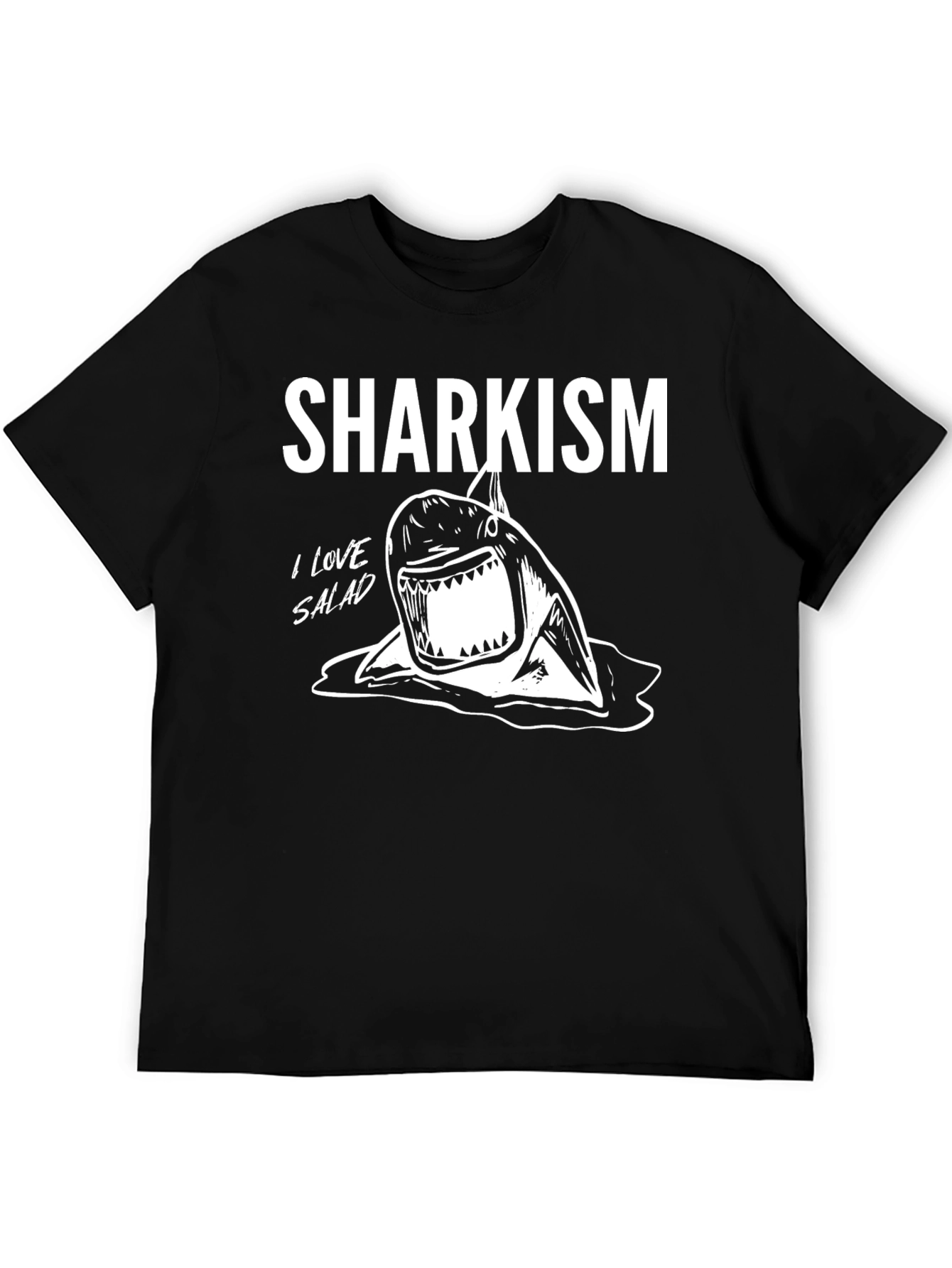 Sharkism Graphic Tee - I Love Salad Funny Shark T-Shirt