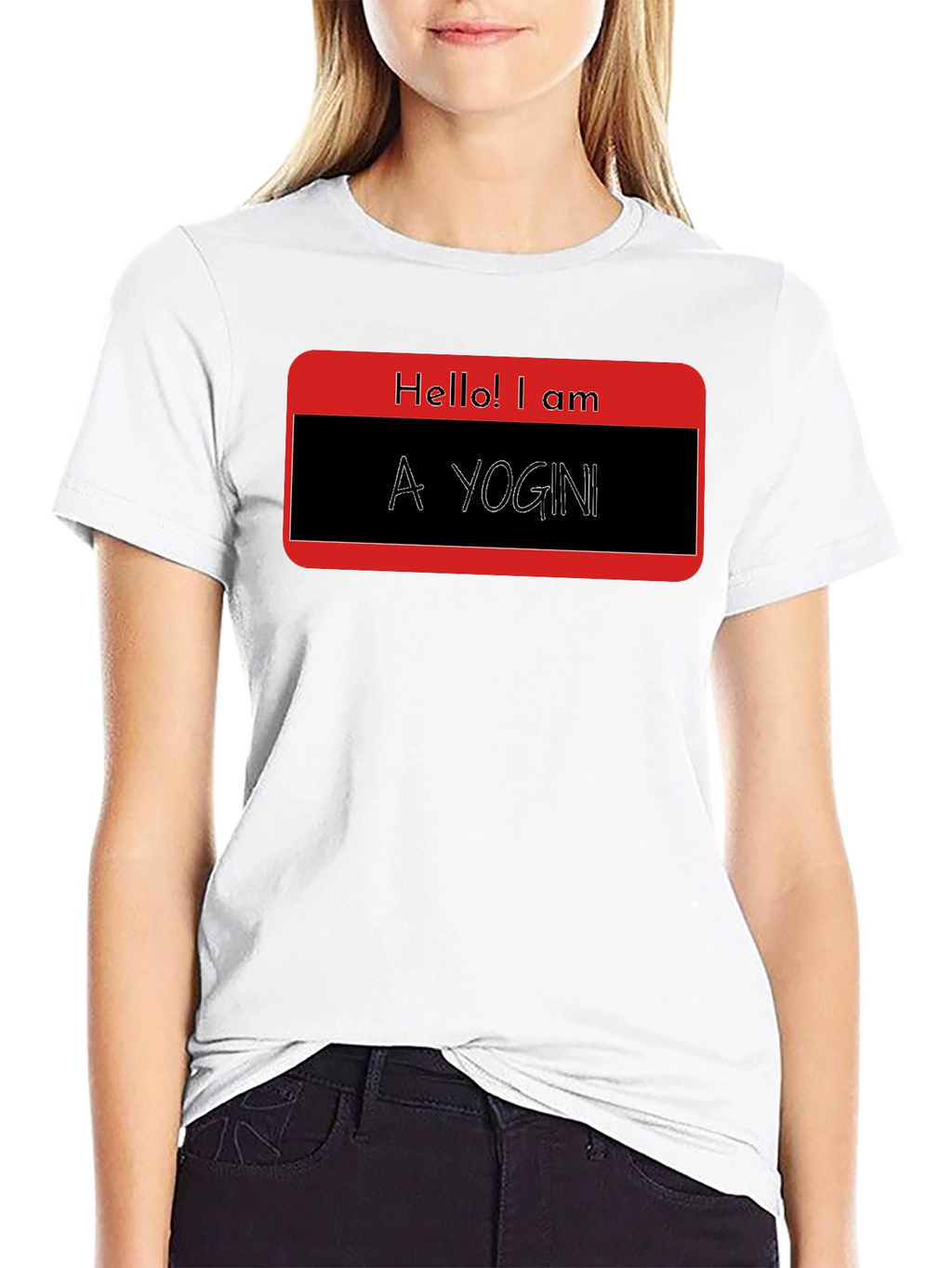 Hello! I am A Yogini - Black T-Shirt