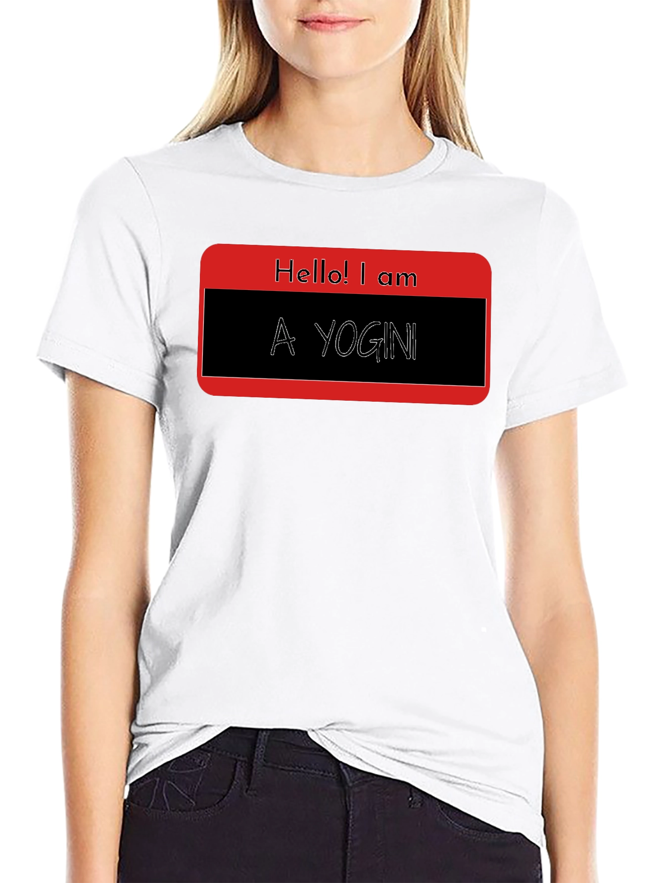 Hello! I am A Yogini - Black T-Shirt