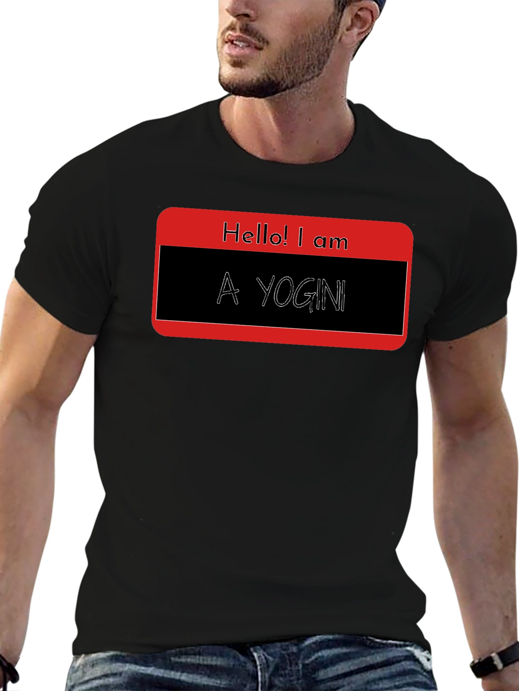 Hello! I am A Yogini - Black T-Shirt