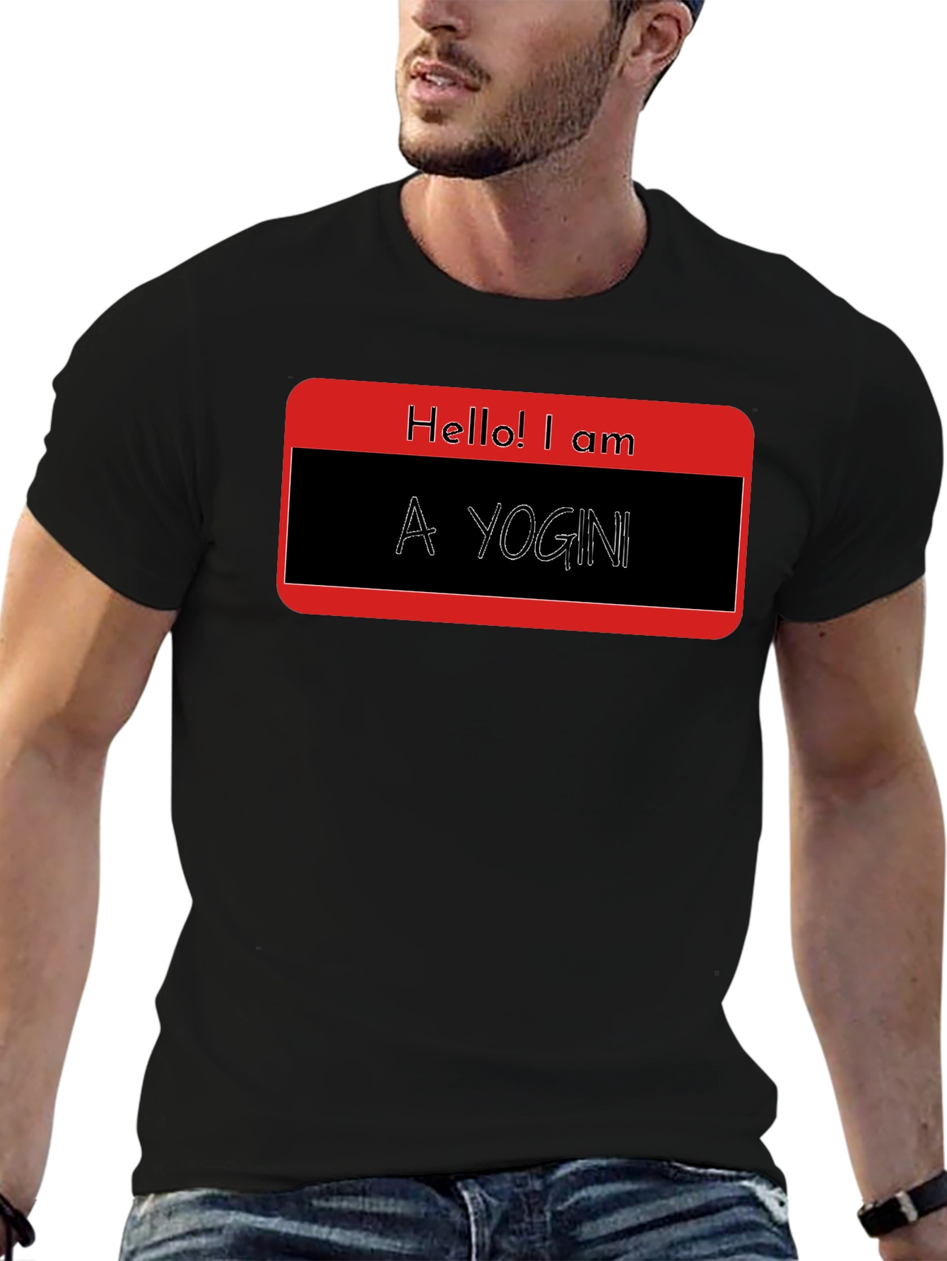 Hello! I am A Yogini - Black T-Shirt