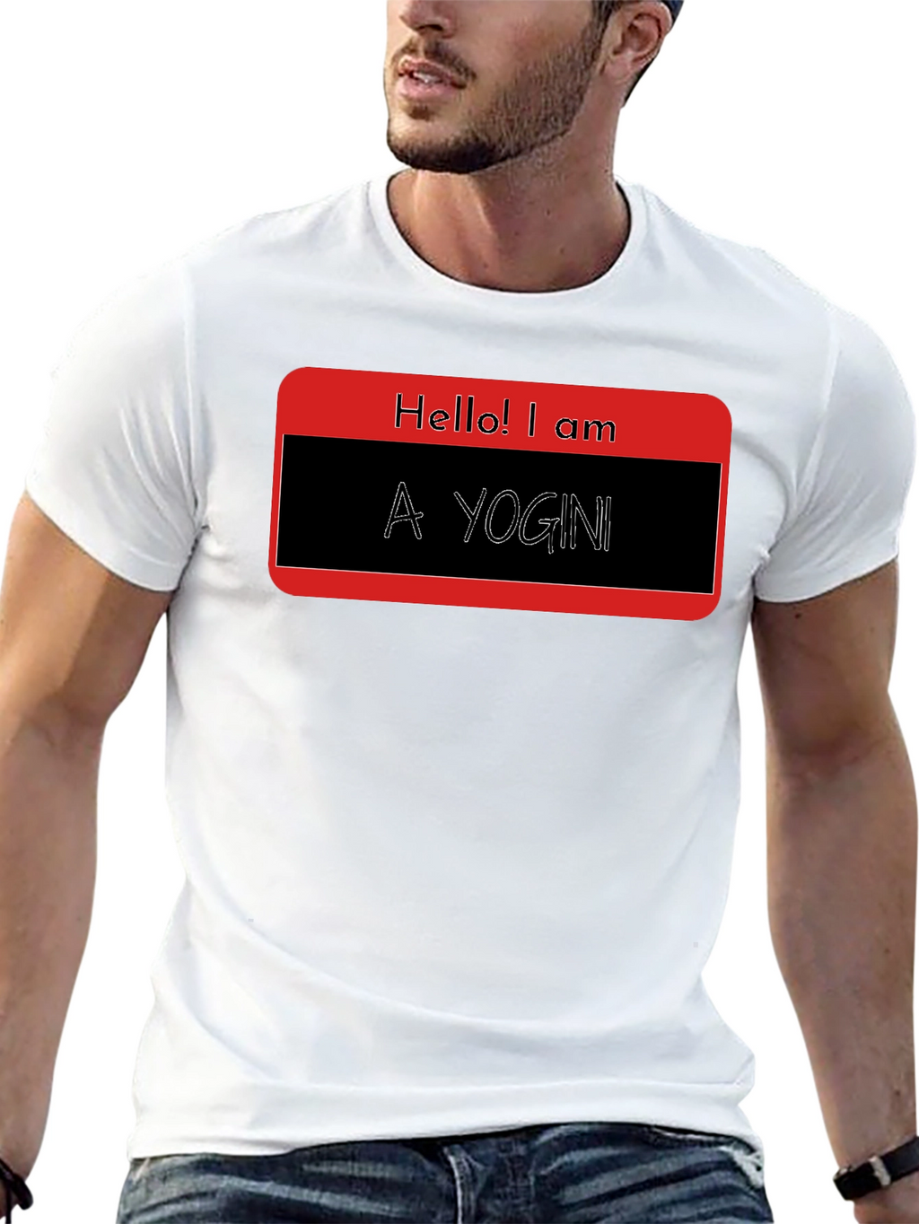 Hello! I am A Yogini - Black T-Shirt