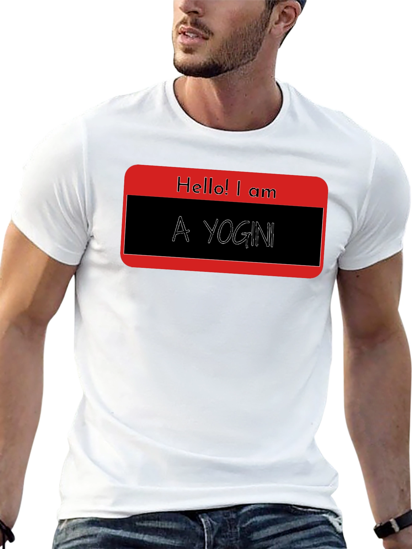 Hello! I am A Yogini - Black T-Shirt