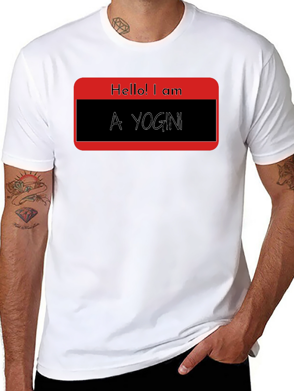 Hello! I am A Yogini - Black T-Shirt