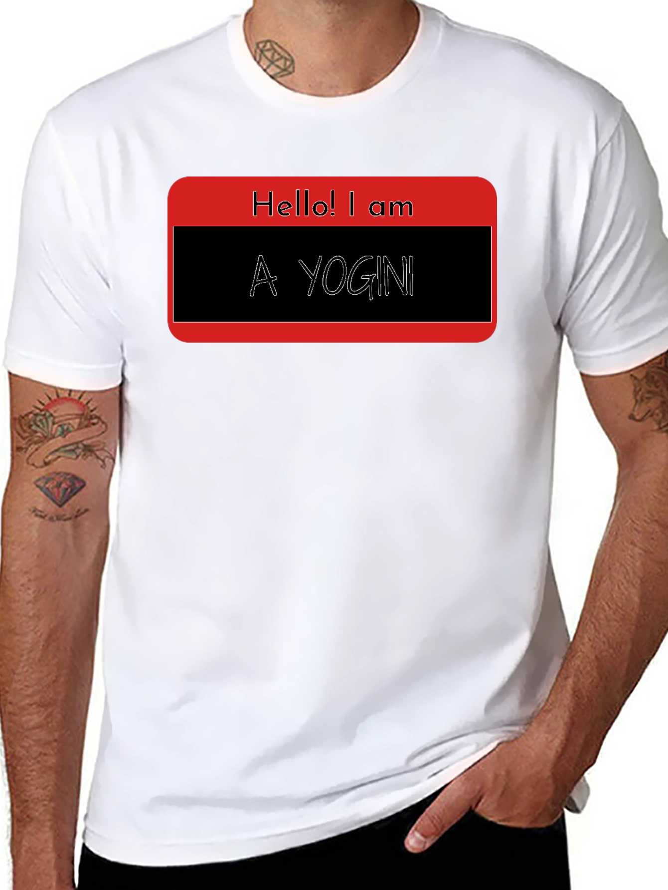 Hello! I am A Yogini - Black T-Shirt