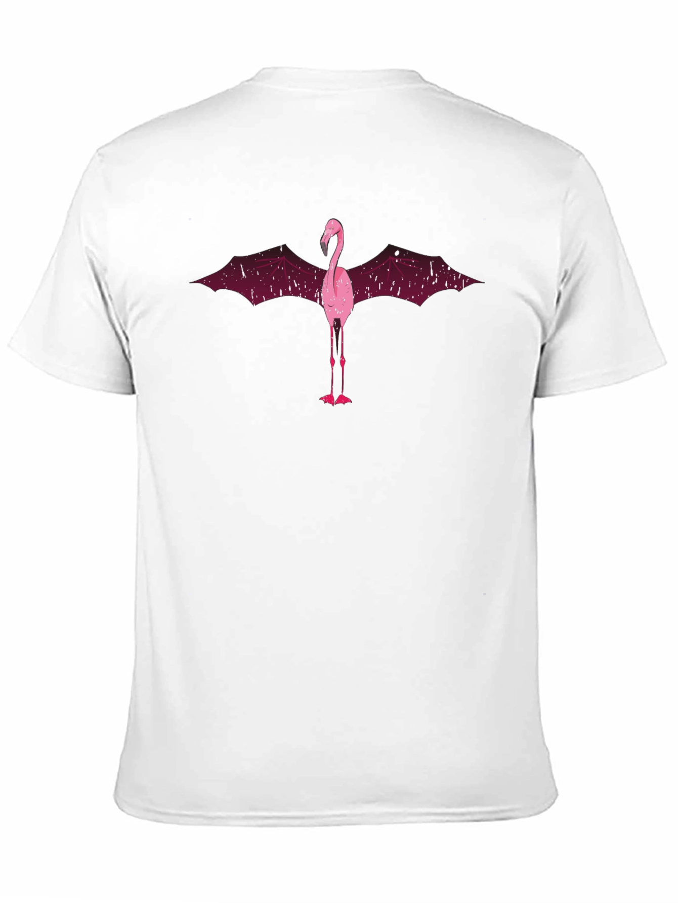 Flamingo Bat Wing Graphic T-Shirt - Mens Black Tee